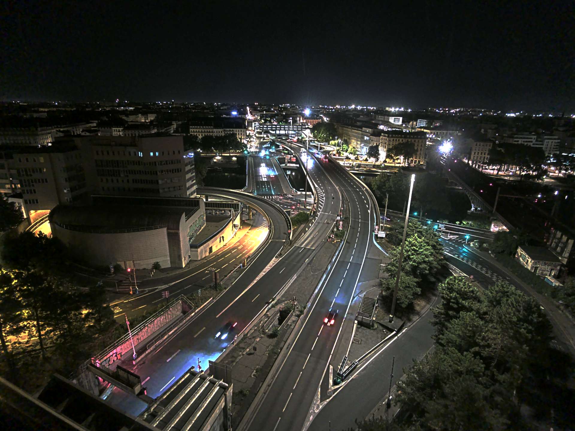 Caméra autoroute à Lyon Perrache à l'entrée Sud du Tunnel sous Fourvière, en direction de Marseille