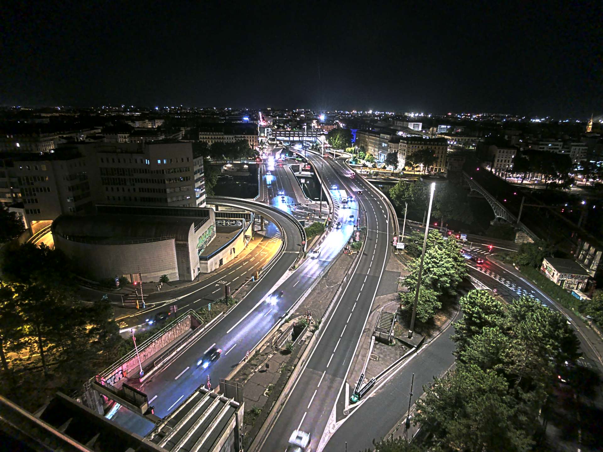 Caméra autoroute à Lyon Perrache à l'entrée Sud du Tunnel sous Fourvière, en direction de Marseille