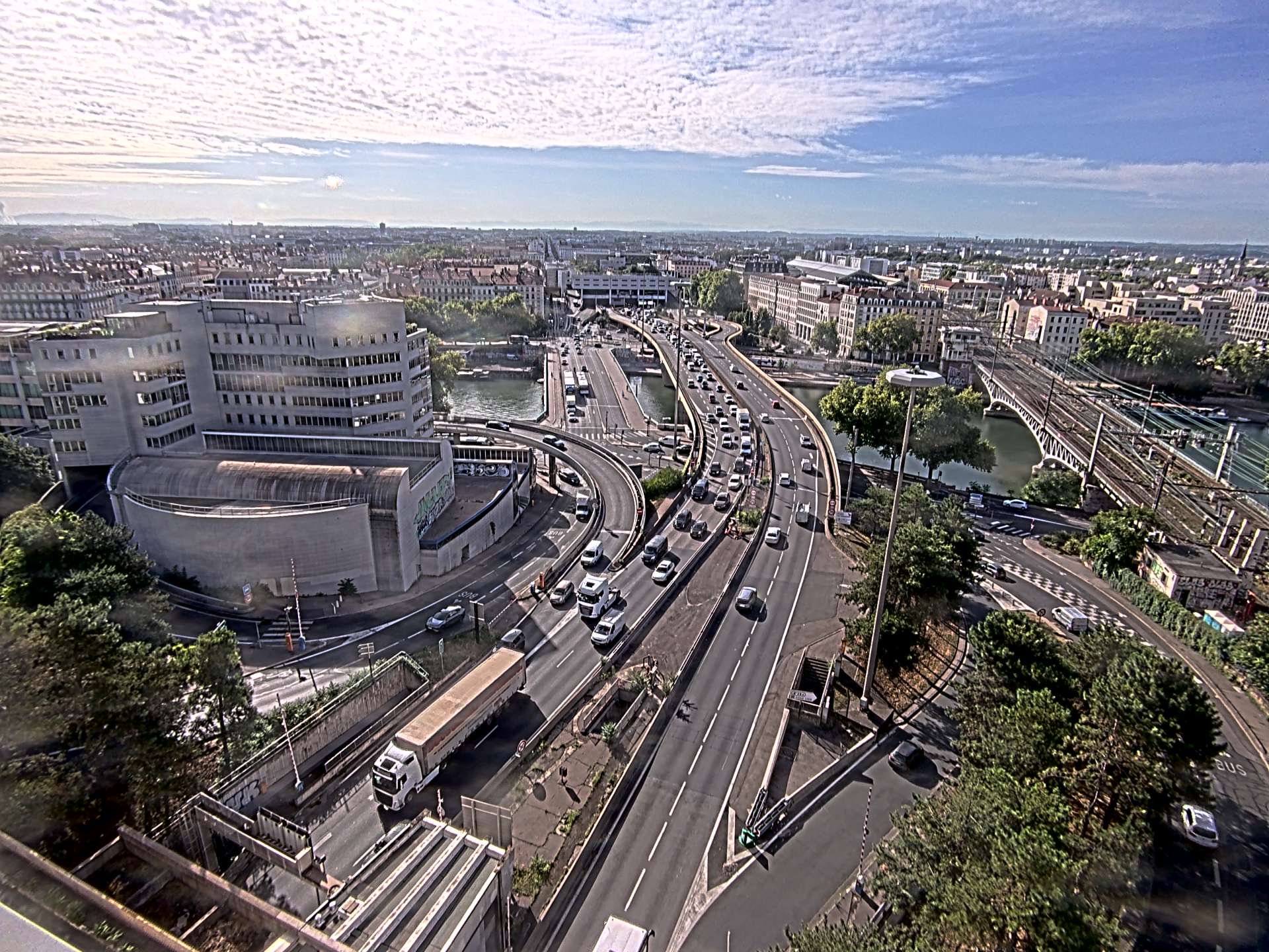 Caméra autoroute à Lyon Perrache à l'entrée Sud du Tunnel sous Fourvière, en direction de Marseille