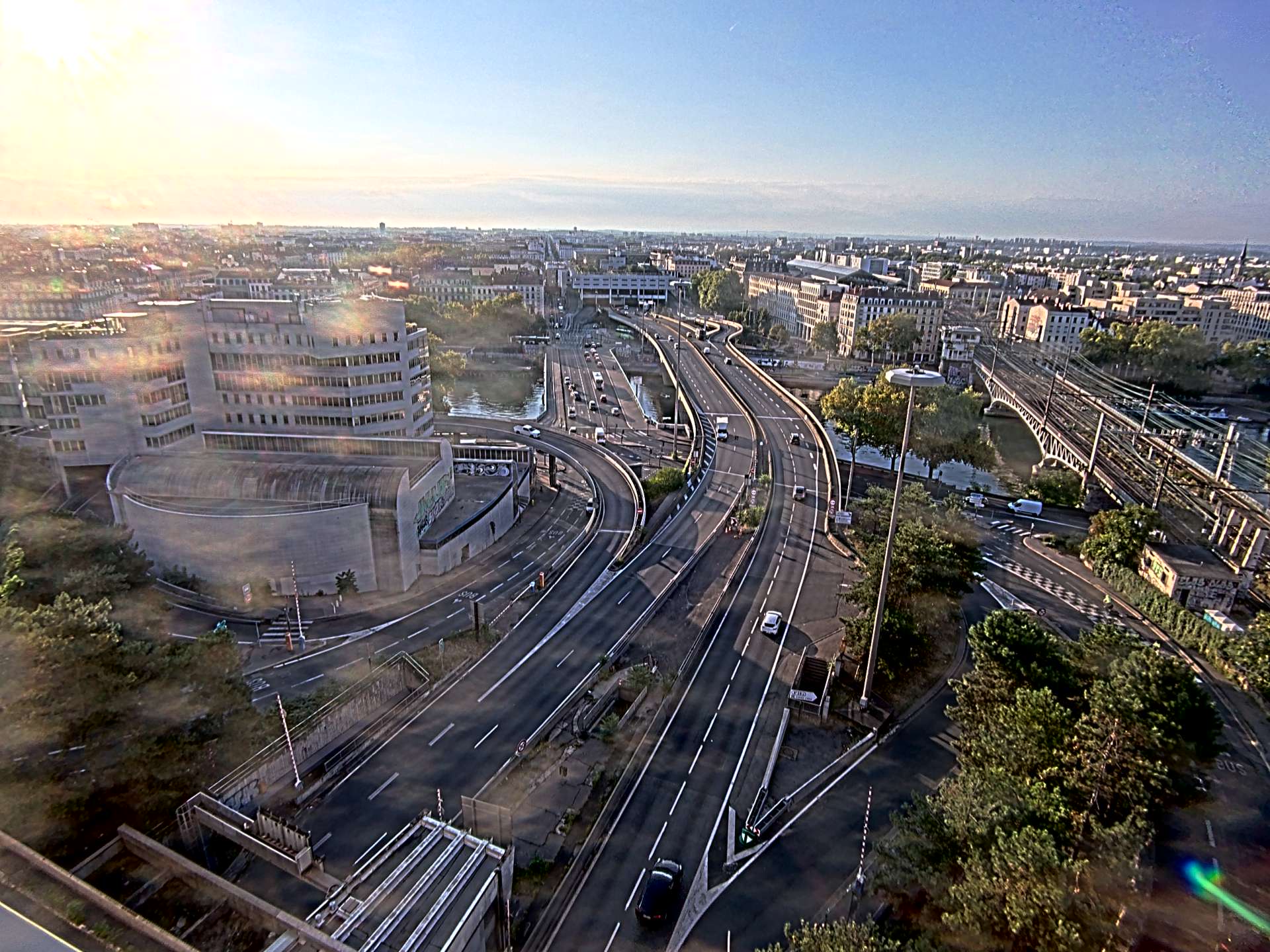 Caméra autoroute à Lyon Perrache à l'entrée Sud du Tunnel sous Fourvière, en direction de Marseille