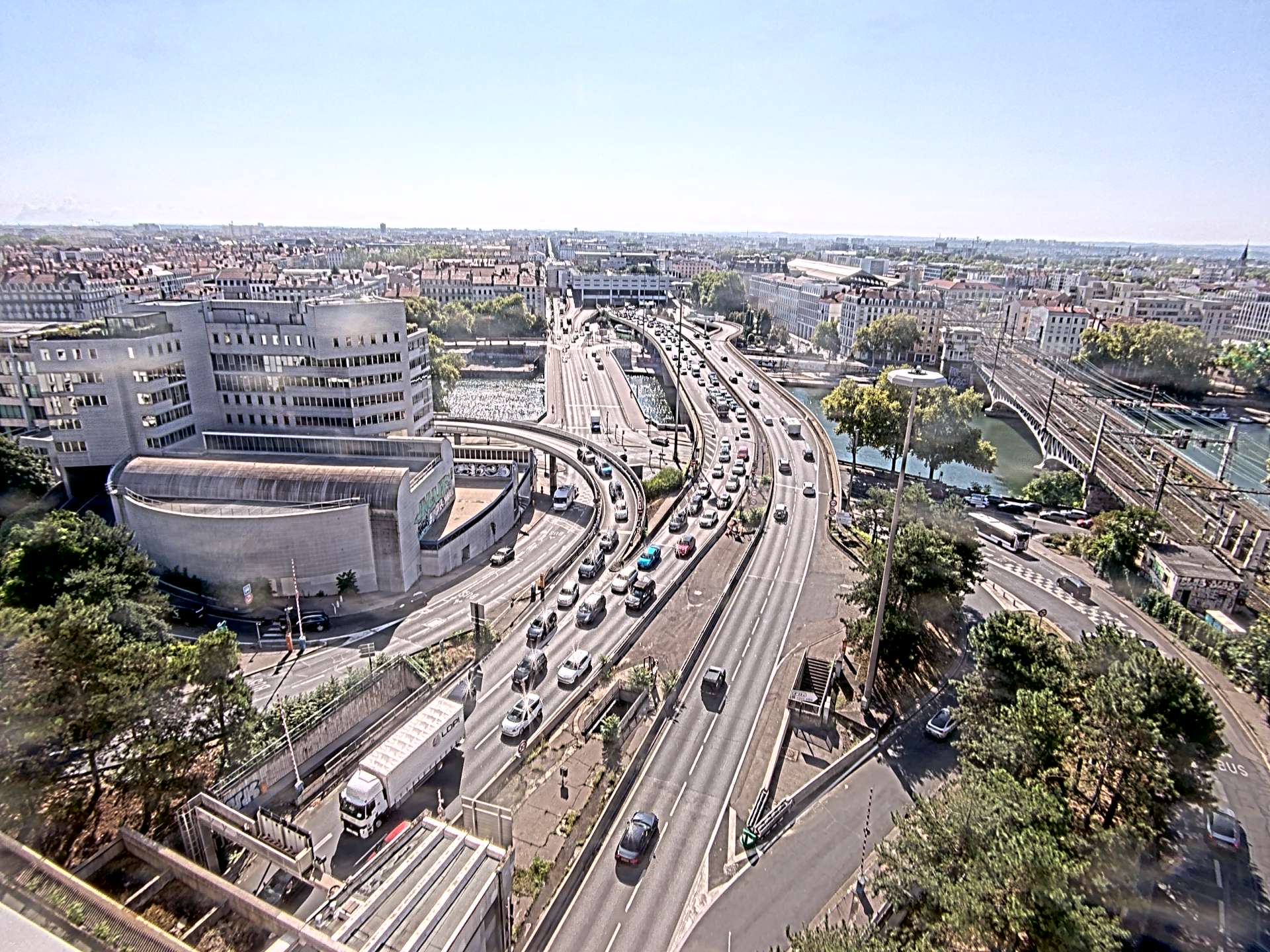 Caméra autoroute à Lyon Perrache à l'entrée Sud du Tunnel sous Fourvière, en direction de Marseille