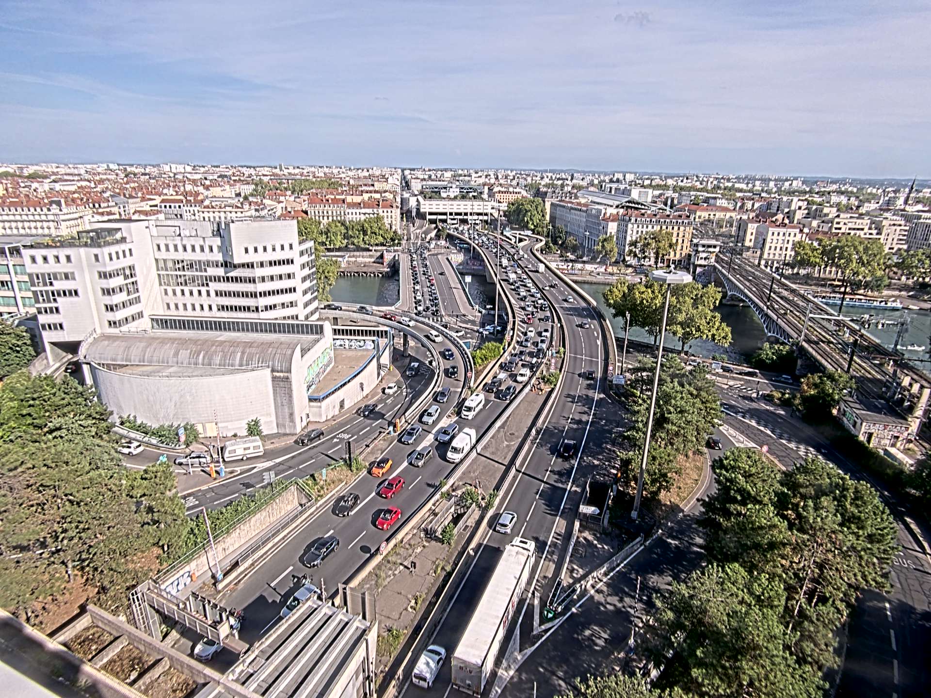 Caméra autoroute à Lyon Perrache à l'entrée Sud du Tunnel sous Fourvière, en direction de Marseille