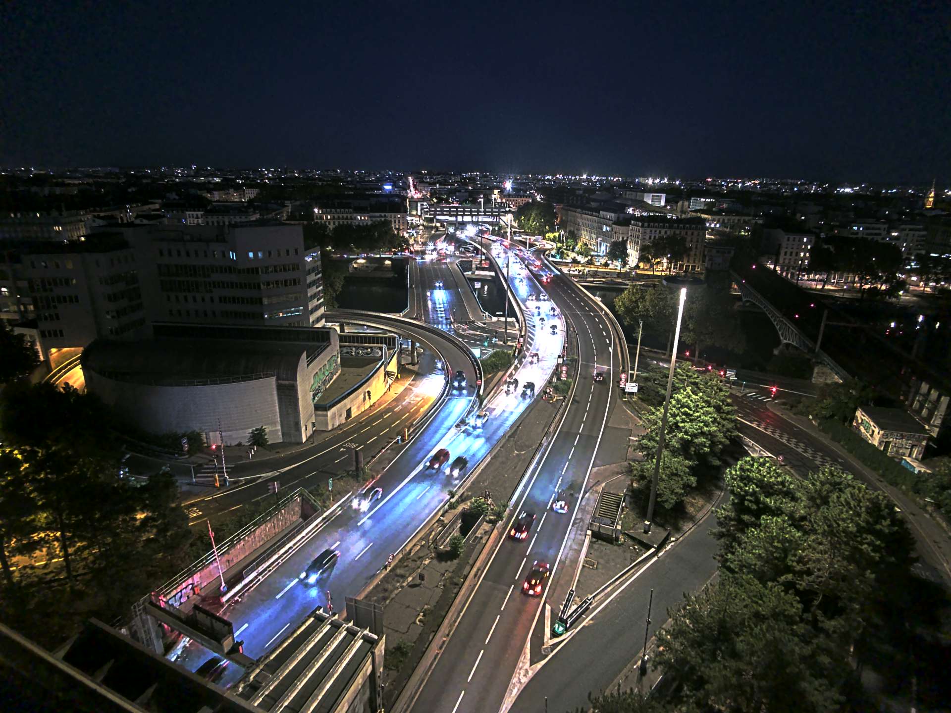 Caméra autoroute à Lyon Perrache à l'entrée Sud du Tunnel sous Fourvière, en direction de Marseille