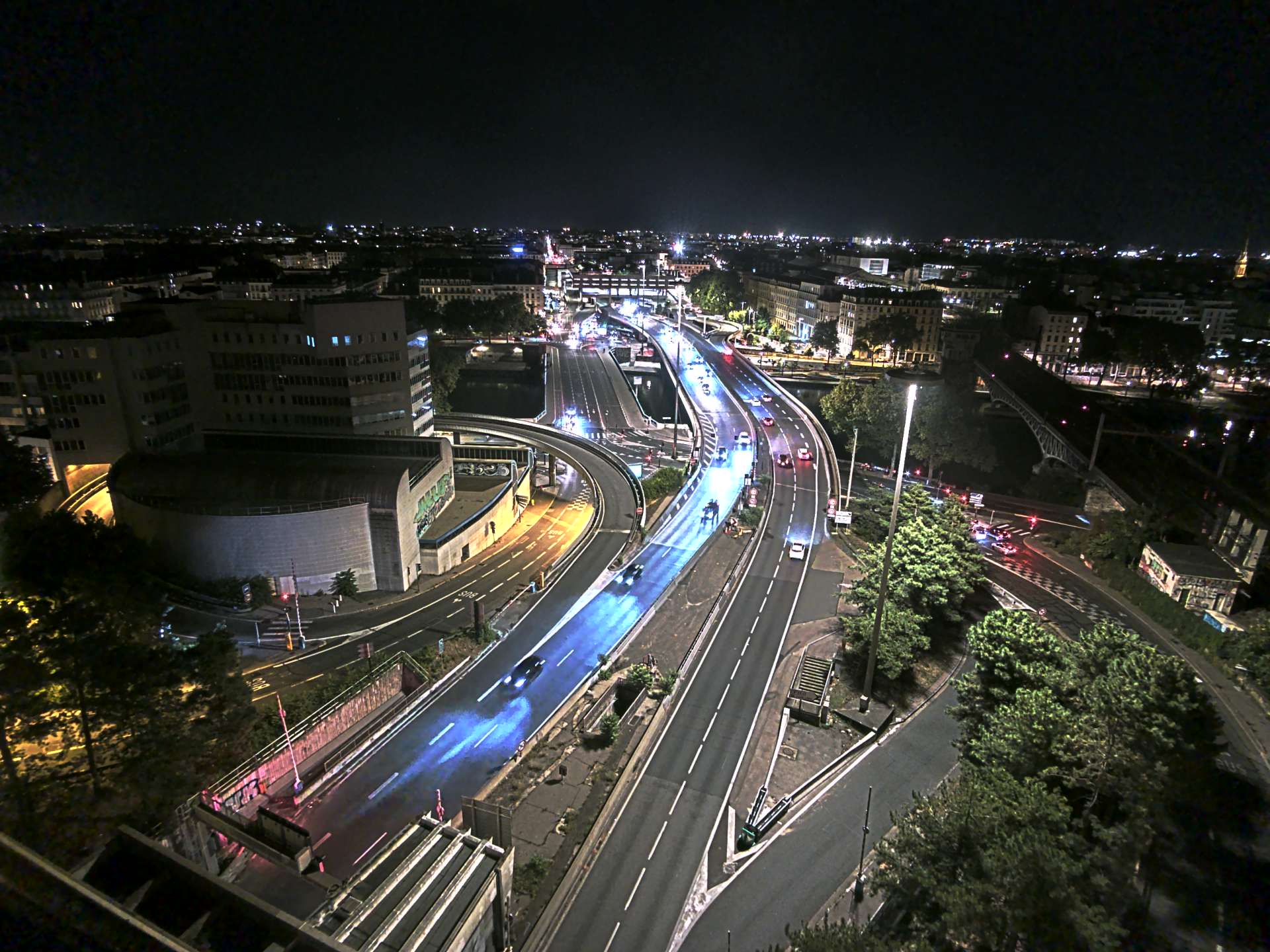 Caméra autoroute à Lyon Perrache à l'entrée Sud du Tunnel sous Fourvière, en direction de Marseille