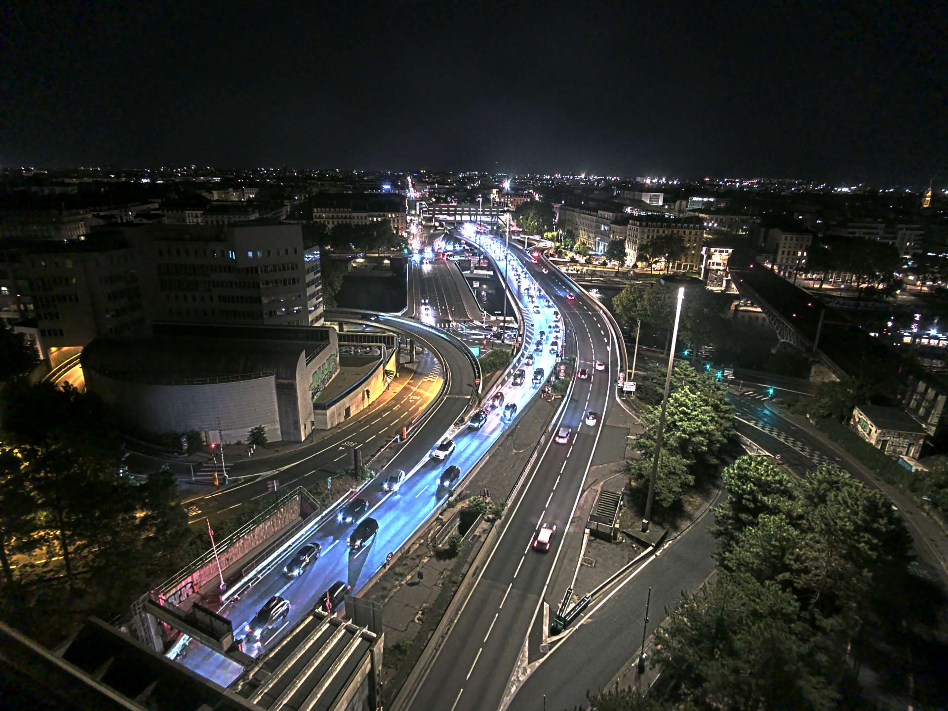 Caméra autoroute à Lyon Perrache à l'entrée Sud du Tunnel sous Fourvière, en direction de Marseille