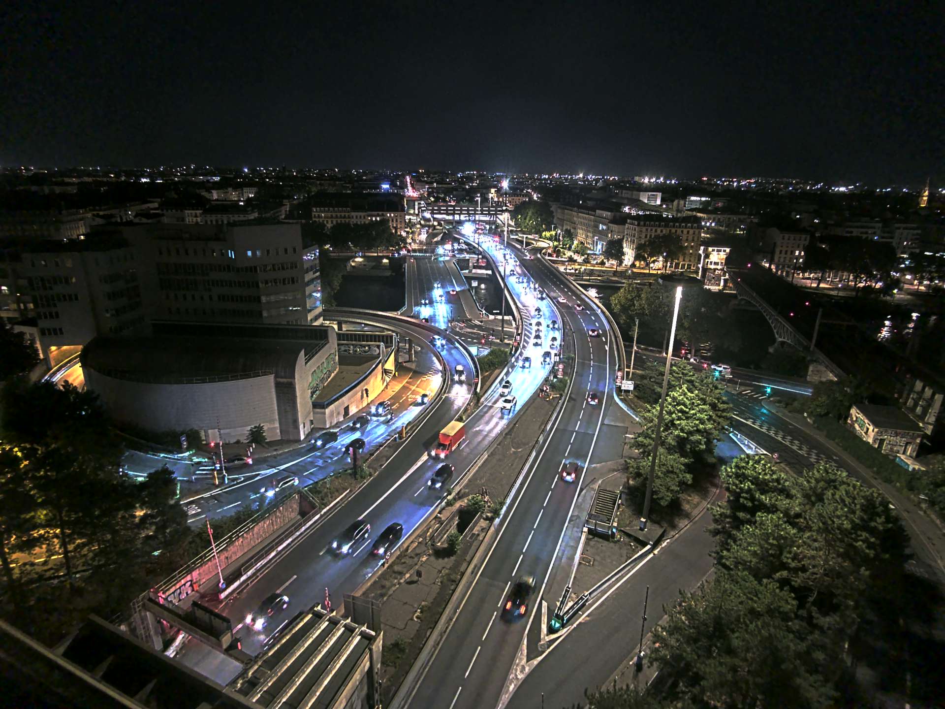Caméra autoroute à Lyon Perrache à l'entrée Sud du Tunnel sous Fourvière, en direction de Marseille