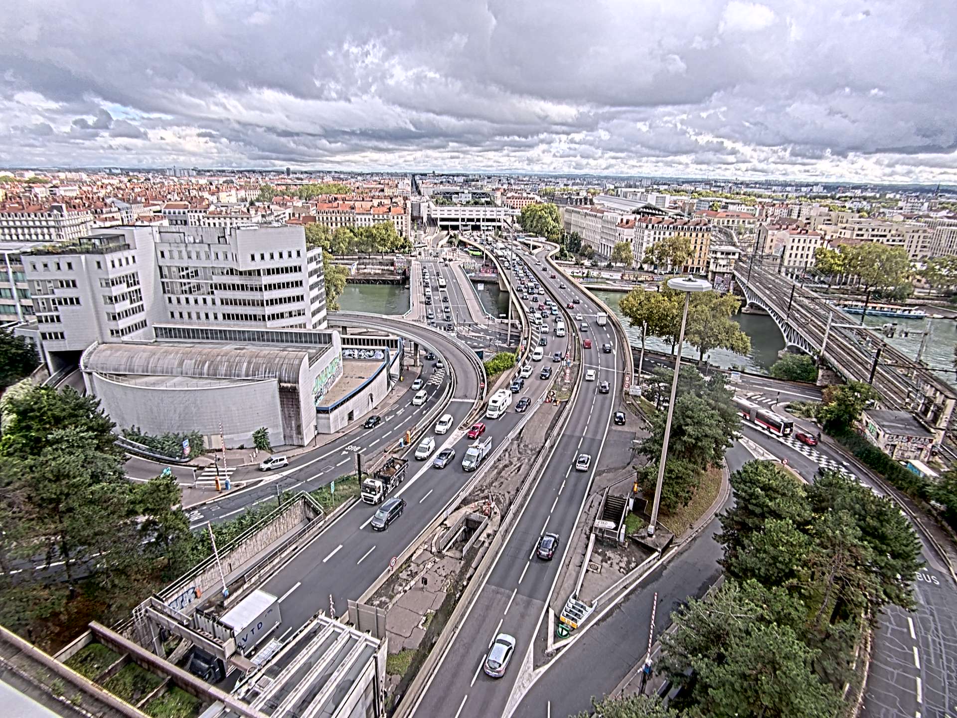 Caméra autoroute à Lyon Perrache à l'entrée Sud du Tunnel sous Fourvière, en direction de Marseille