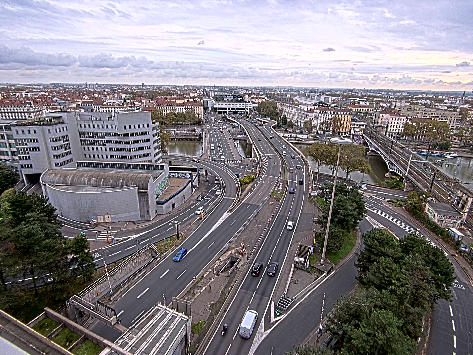 Caméra autoroute à Lyon Perrache à l'entrée Sud du Tunnel sous Fourvière, en direction de Marseille