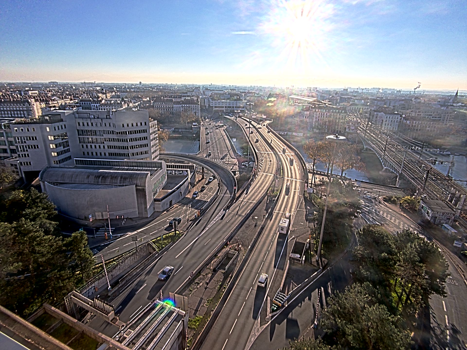 Caméra autoroute à Lyon Perrache à l'entrée Sud du Tunnel sous Fourvière, en direction de Marseille