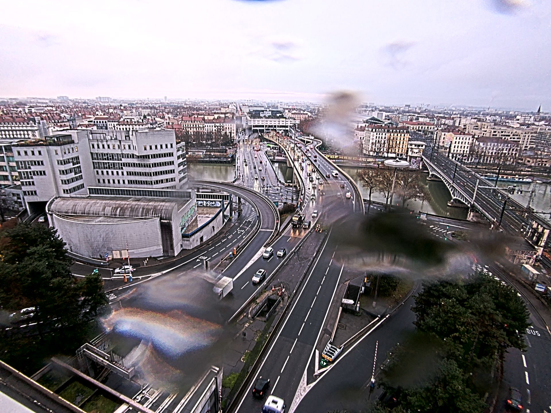 Caméra autoroute à Lyon Perrache à l'entrée Sud du Tunnel sous Fourvière, en direction de Marseille