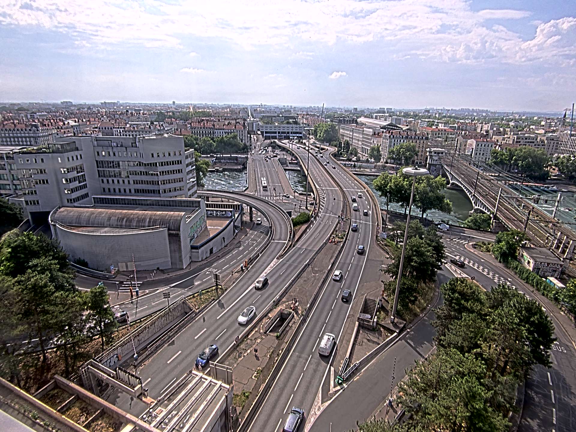 Caméra autoroute à Lyon Perrache à l'entrée Sud du Tunnel sous Fourvière, en direction de Marseille