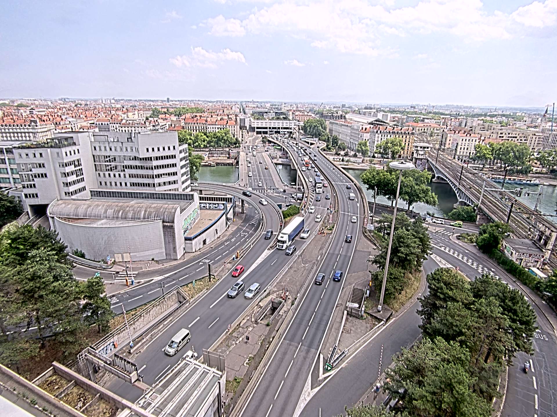 Caméra autoroute à Lyon Perrache à l'entrée Sud du Tunnel sous Fourvière, en direction de Marseille