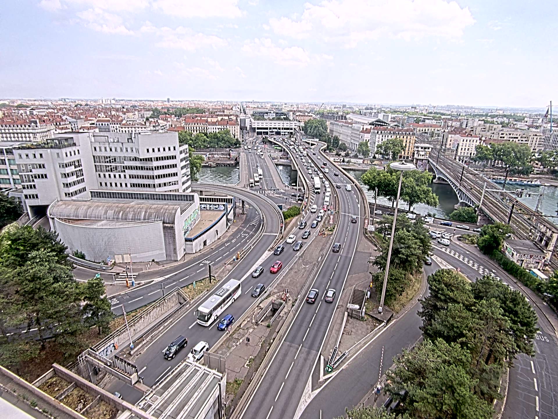 Caméra autoroute à Lyon Perrache à l'entrée Sud du Tunnel sous Fourvière, en direction de Marseille