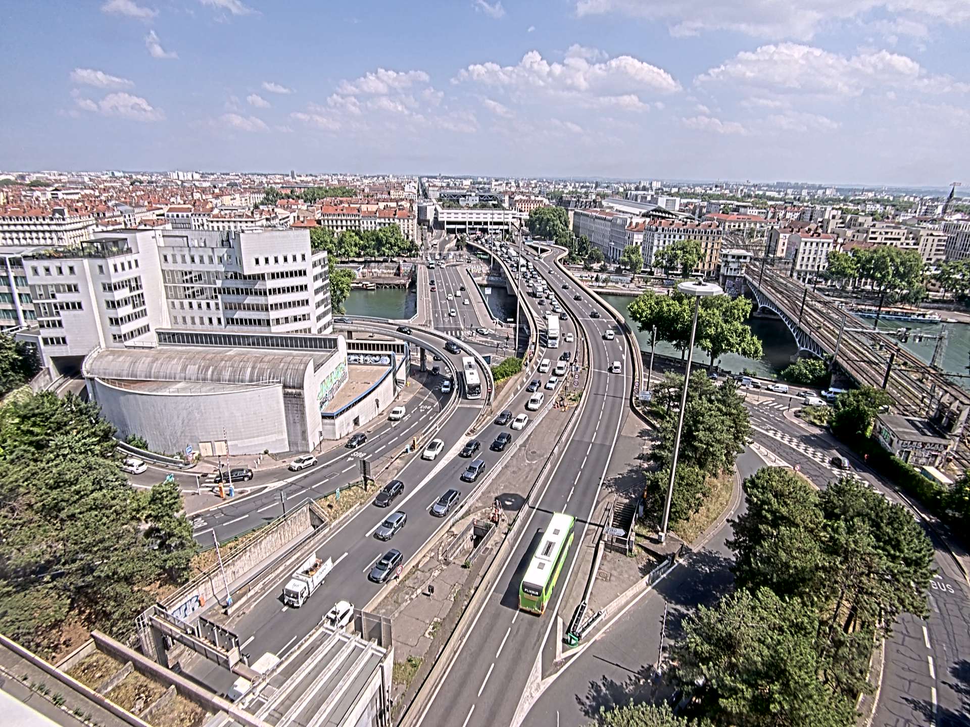 Caméra autoroute à Lyon Perrache à l'entrée Sud du Tunnel sous Fourvière, en direction de Marseille