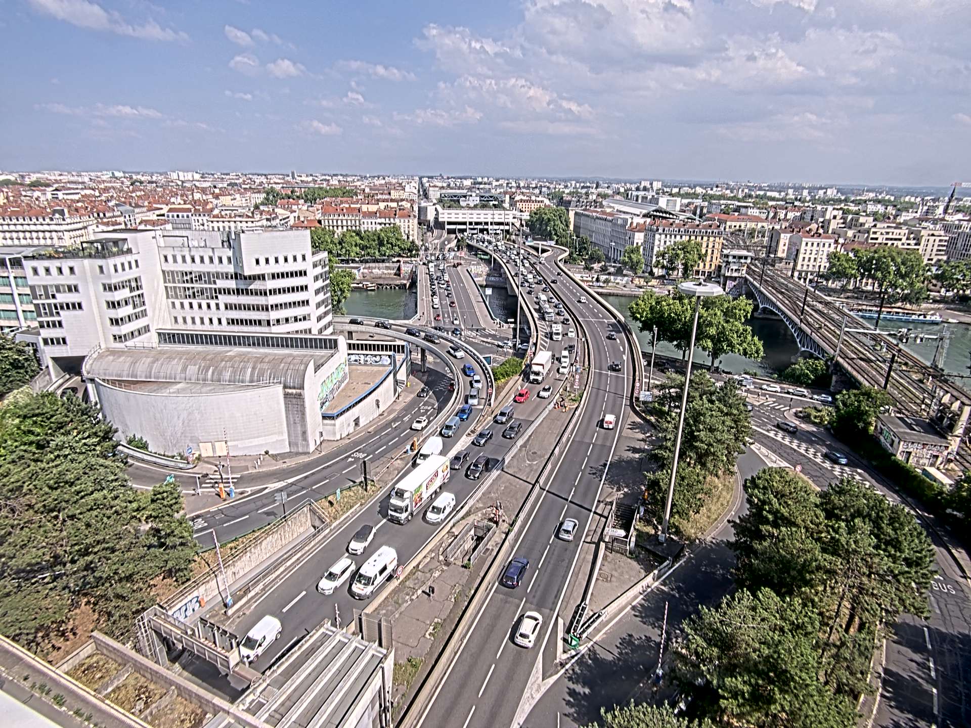Caméra autoroute à Lyon Perrache à l'entrée Sud du Tunnel sous Fourvière, en direction de Marseille