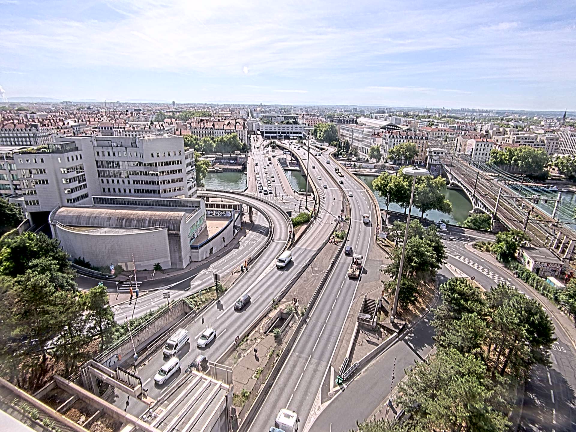 Caméra autoroute à Lyon Perrache à l'entrée Sud du Tunnel sous Fourvière, en direction de Marseille