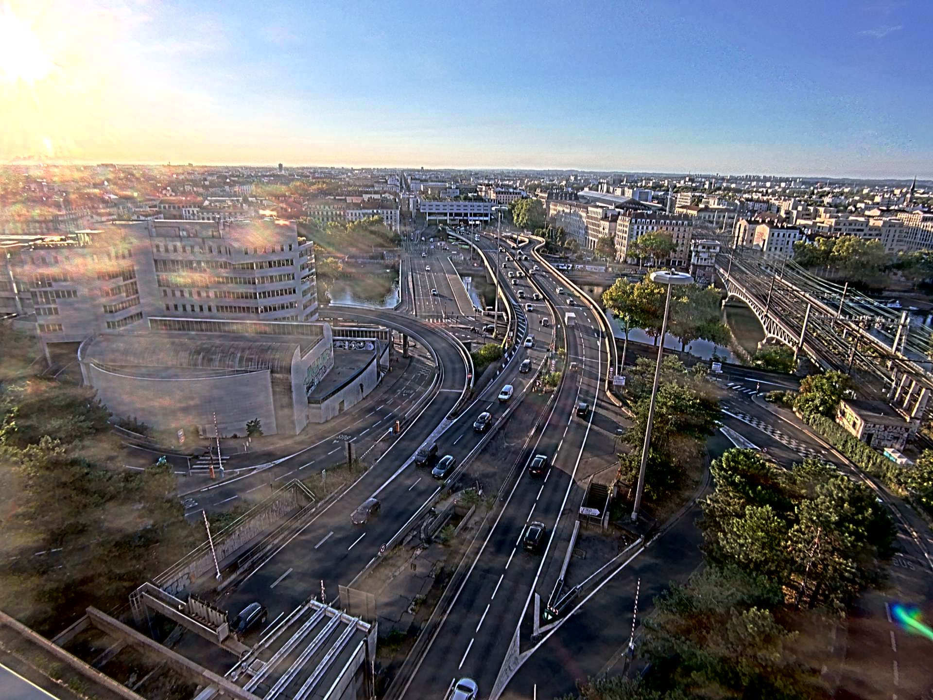 Caméra autoroute à Lyon Perrache à l'entrée Sud du Tunnel sous Fourvière, en direction de Marseille