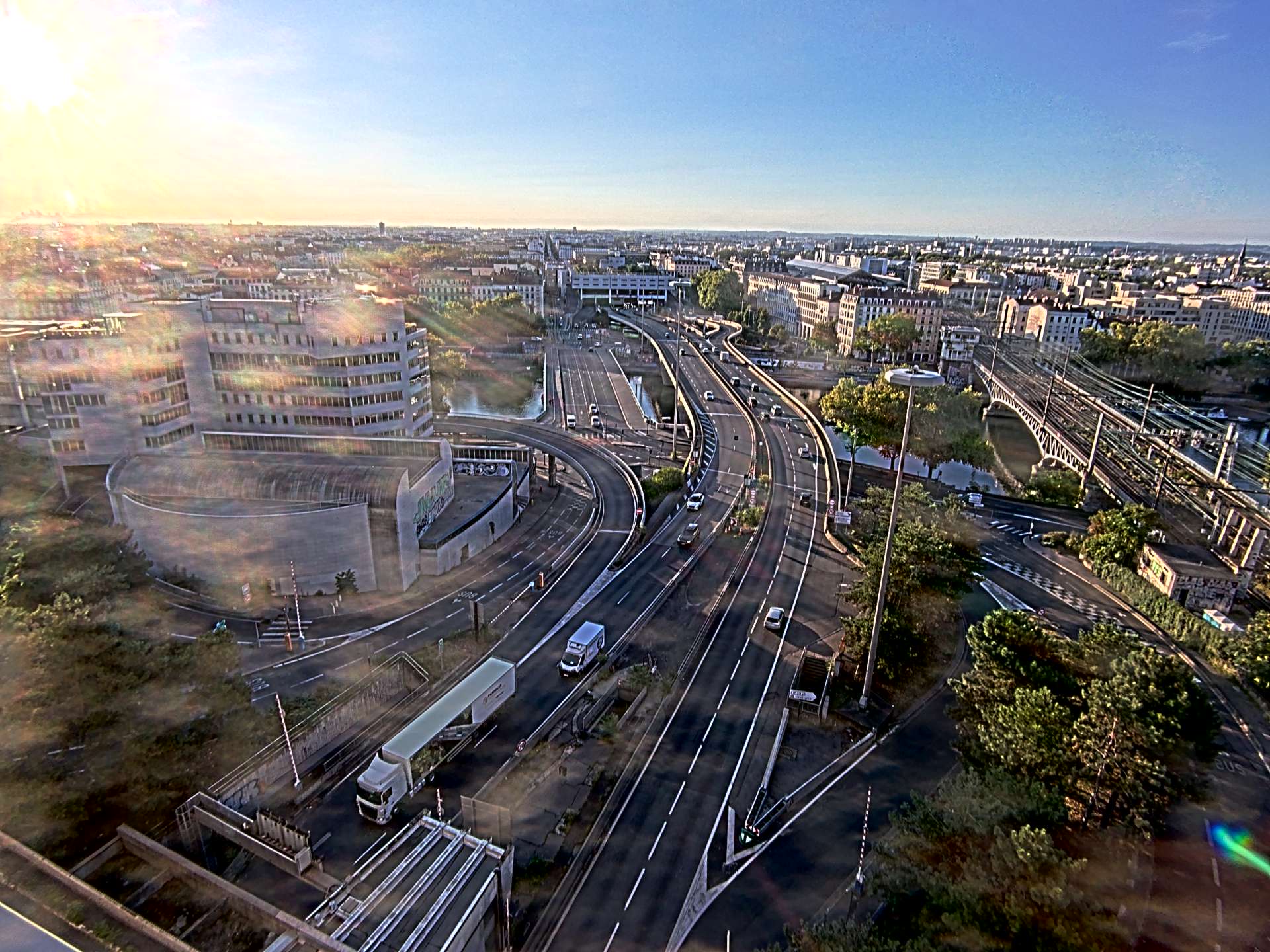 Caméra autoroute à Lyon Perrache à l'entrée Sud du Tunnel sous Fourvière, en direction de Marseille