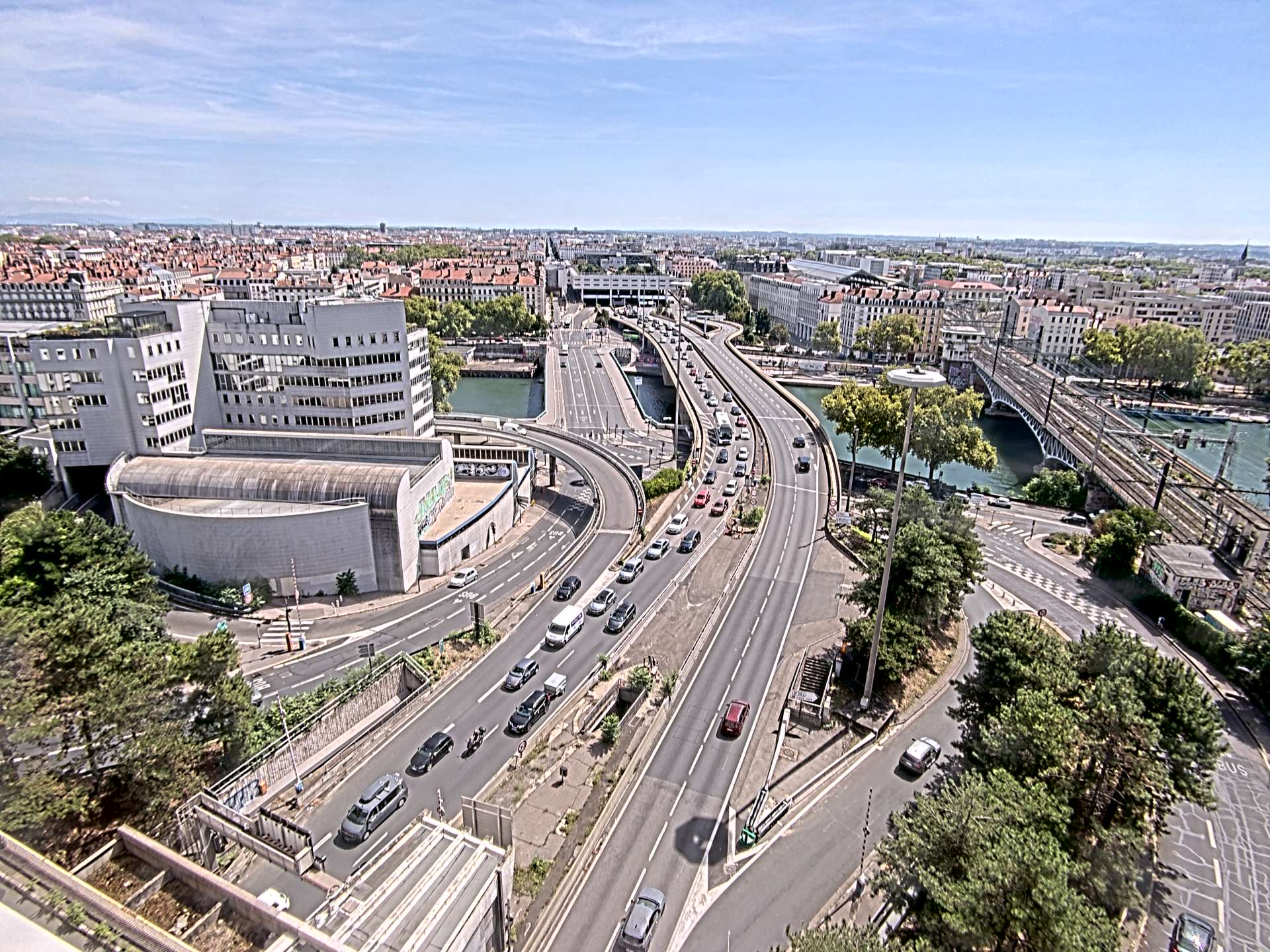 Caméra autoroute à Lyon Perrache à l'entrée Sud du Tunnel sous Fourvière, en direction de Marseille