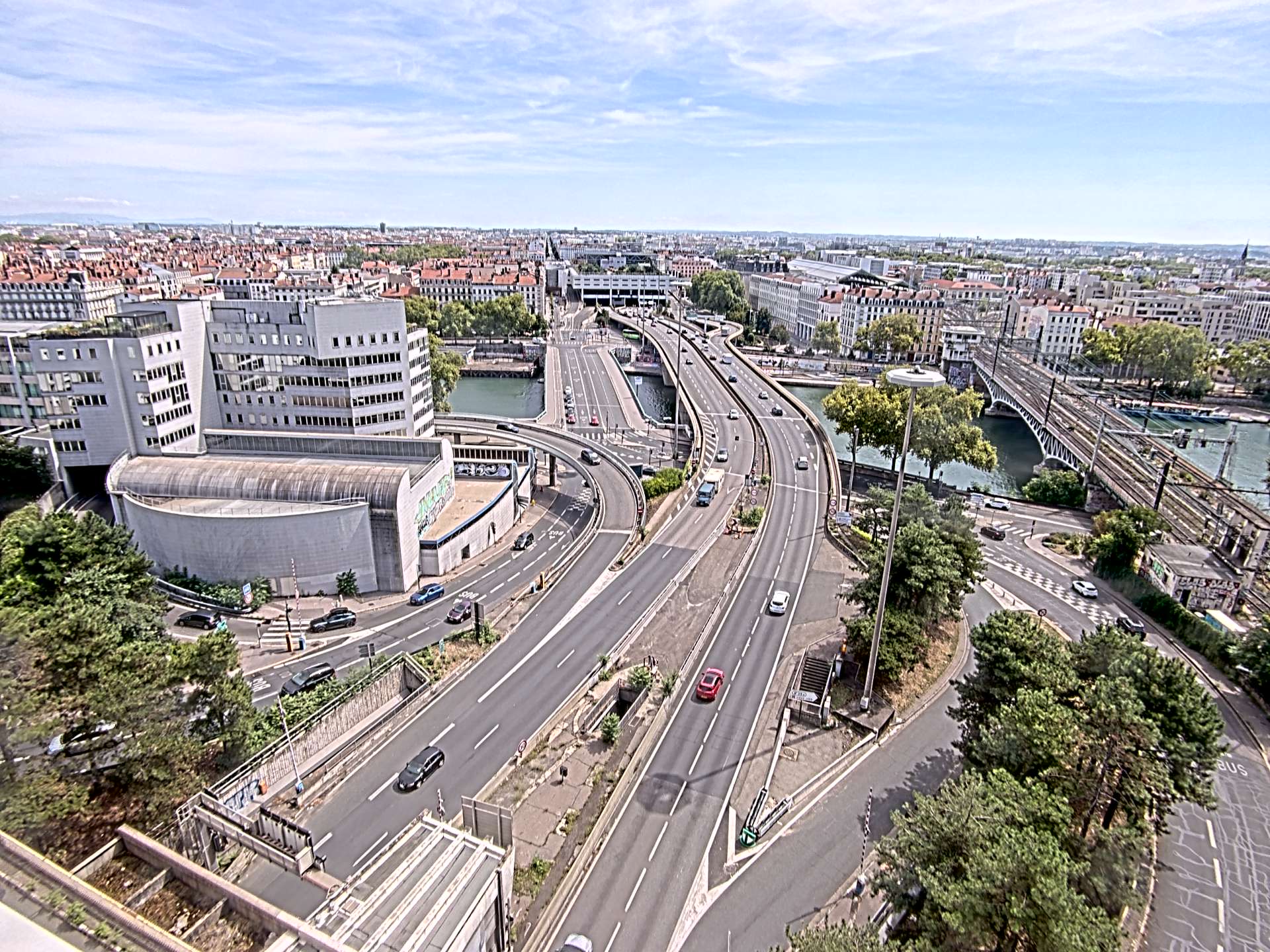 Caméra autoroute à Lyon Perrache à l'entrée Sud du Tunnel sous Fourvière, en direction de Marseille