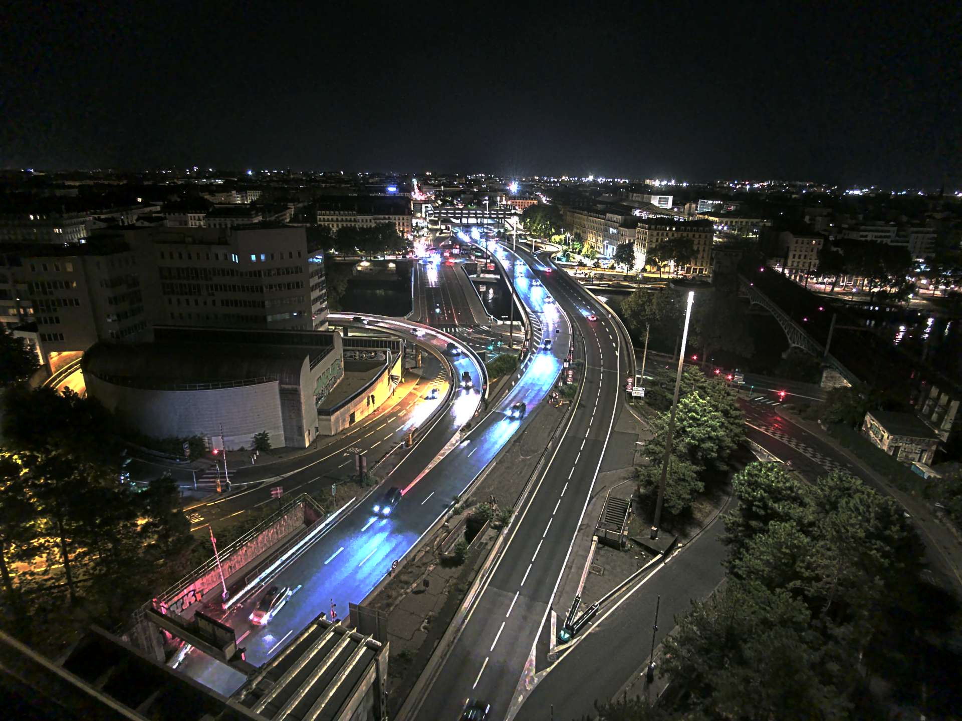 Caméra autoroute à Lyon Perrache à l'entrée Sud du Tunnel sous Fourvière, en direction de Marseille