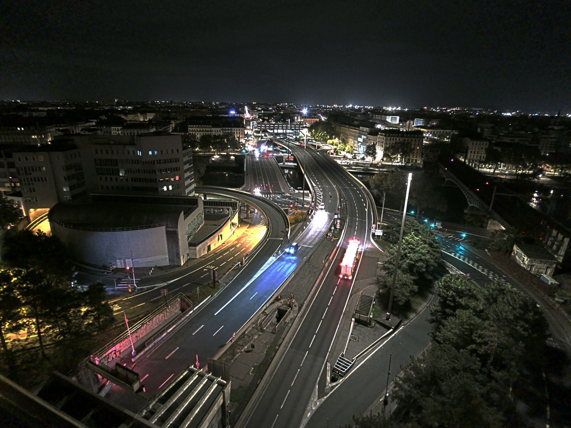 Caméra autoroute à Lyon Perrache à l'entrée Sud du Tunnel sous Fourvière, en direction de Marseille