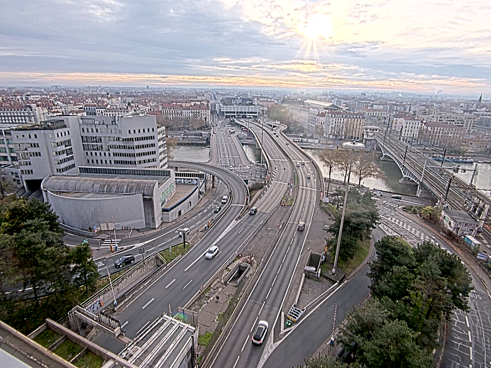 Caméra autoroute à Lyon Perrache à l'entrée Sud du Tunnel sous Fourvière, en direction de Marseille