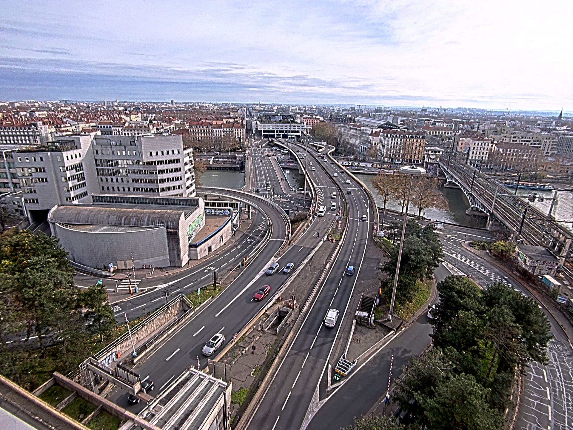 Caméra autoroute à Lyon Perrache à l'entrée Sud du Tunnel sous Fourvière, en direction de Marseille