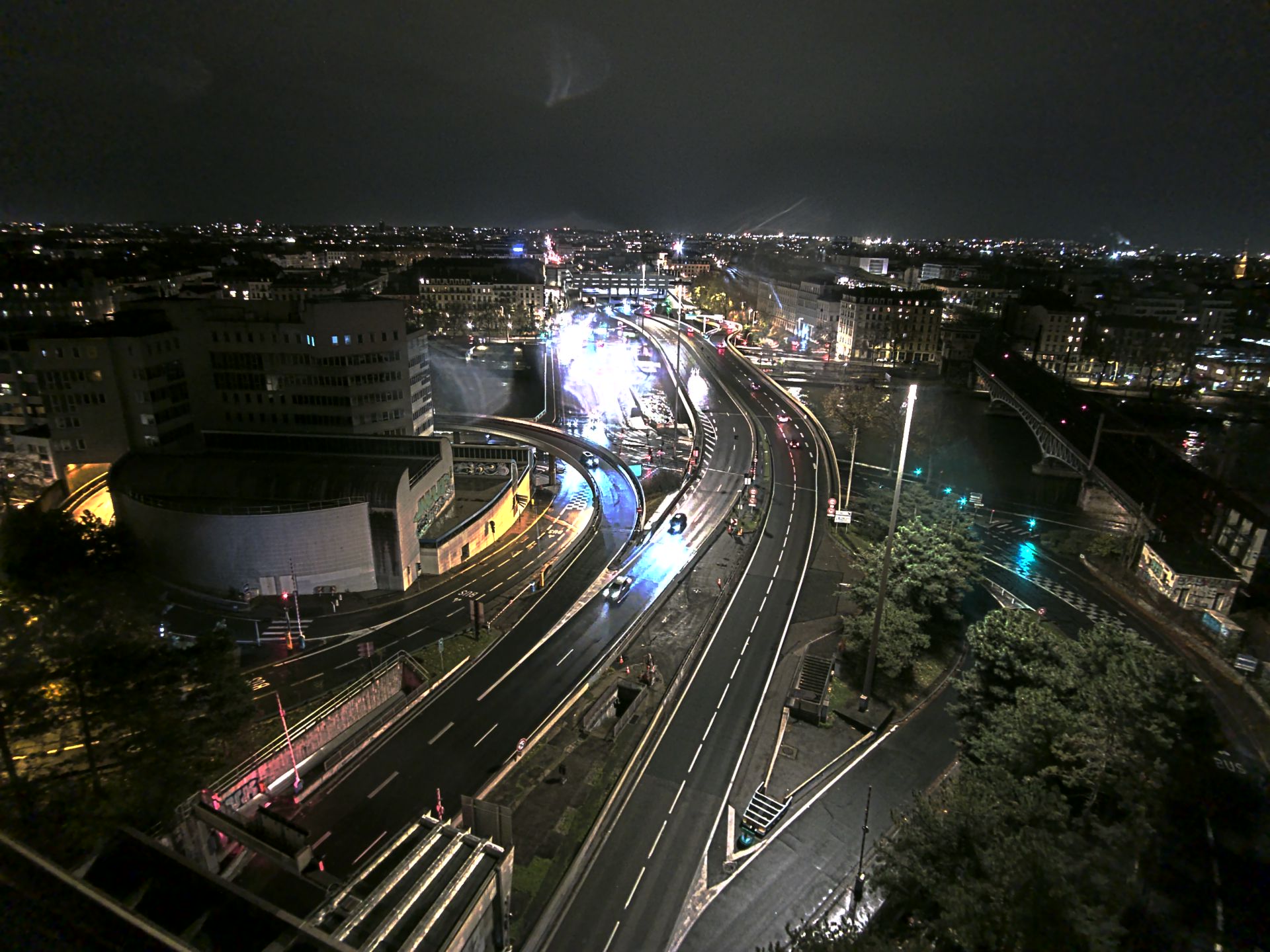 Caméra autoroute à Lyon Perrache à l'entrée Sud du Tunnel sous Fourvière, en direction de Marseille