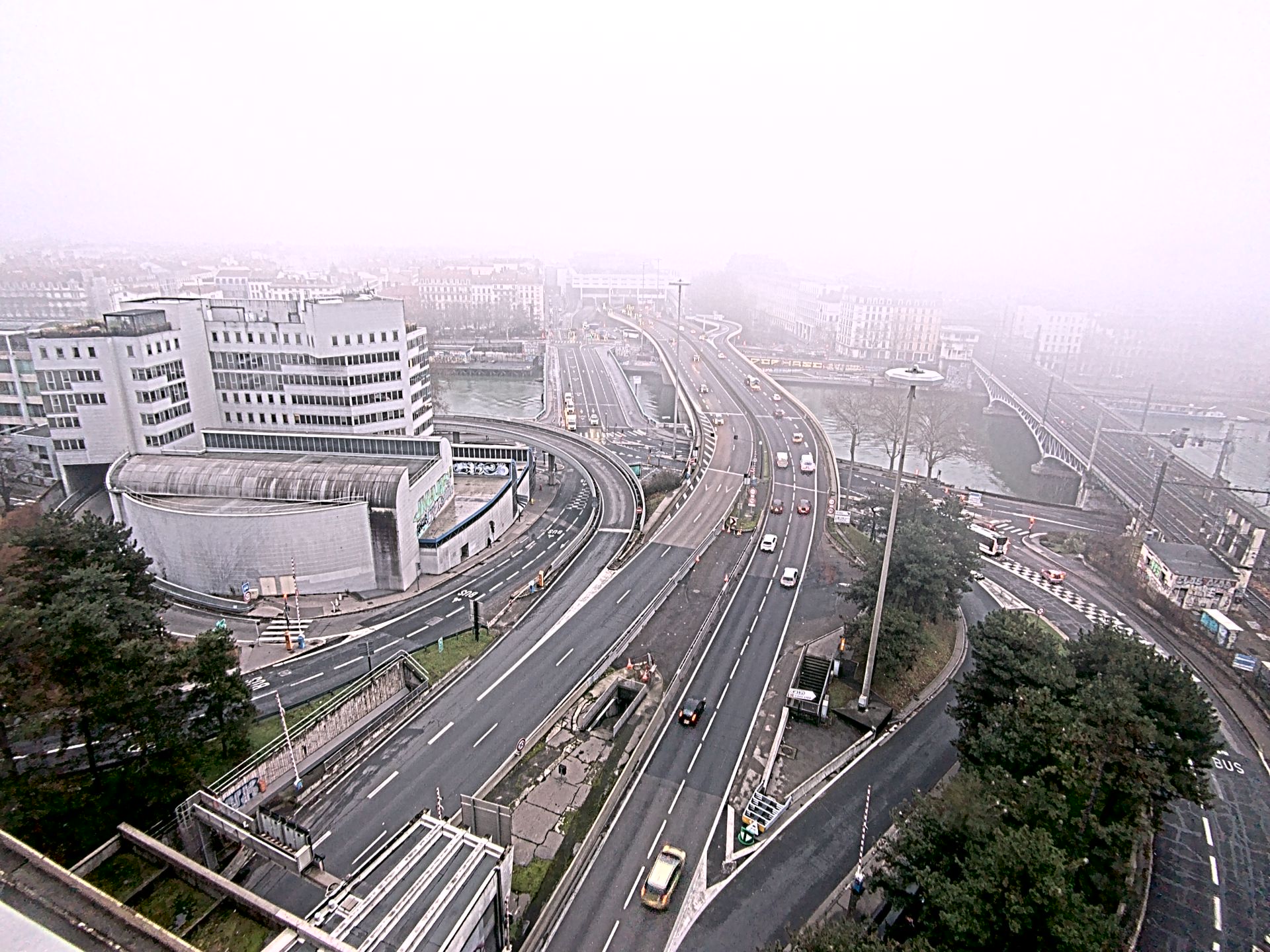 Caméra autoroute à Lyon Perrache à l'entrée Sud du Tunnel sous Fourvière, en direction de Marseille
