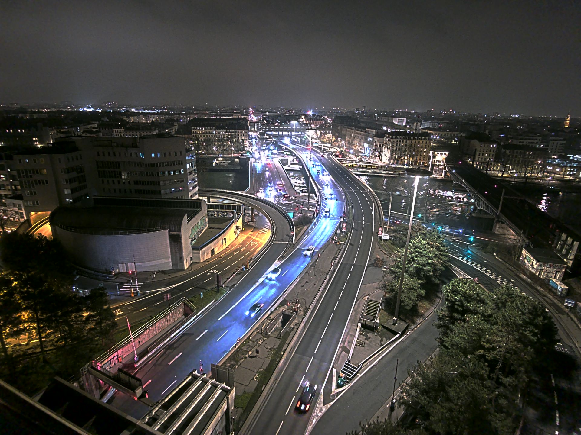 Caméra autoroute à Lyon Perrache à l'entrée Sud du Tunnel sous Fourvière, en direction de Marseille