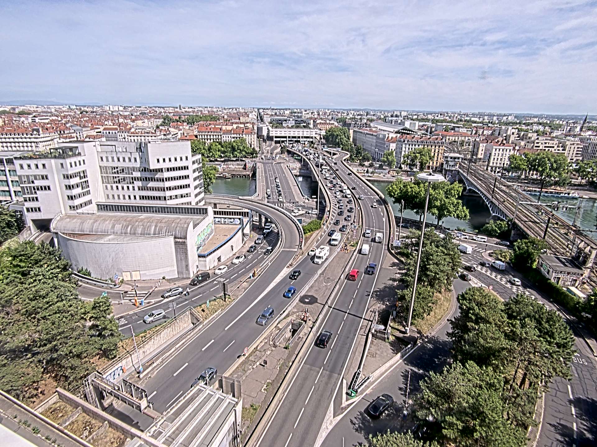 Caméra autoroute à Lyon Perrache à l'entrée Sud du Tunnel sous Fourvière, en direction de Marseille
