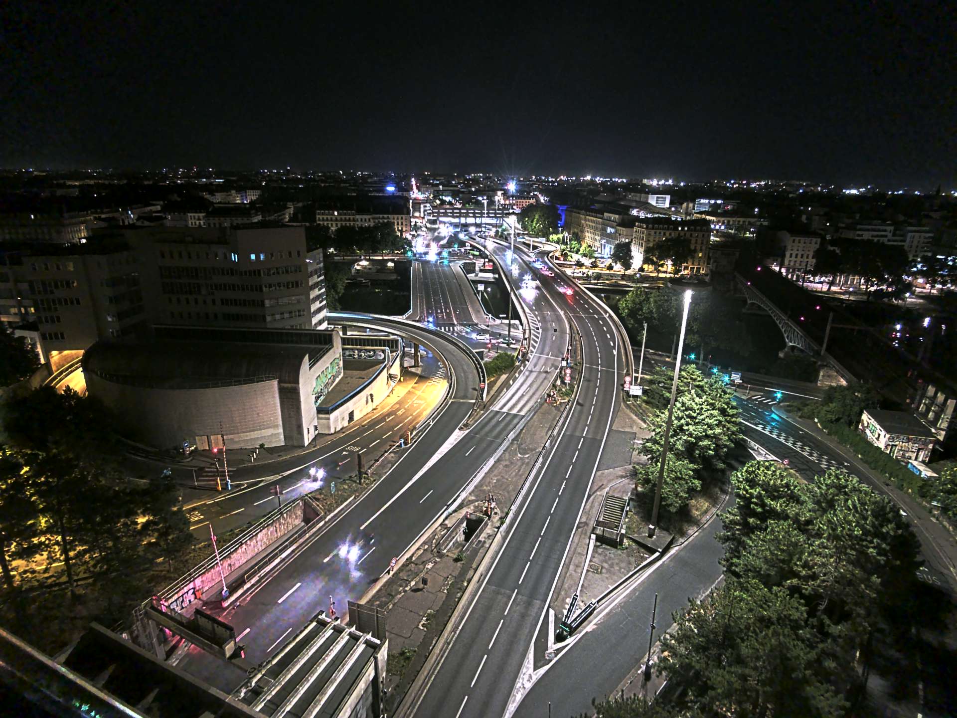 Caméra autoroute à Lyon Perrache à l'entrée Sud du Tunnel sous Fourvière, en direction de Marseille
