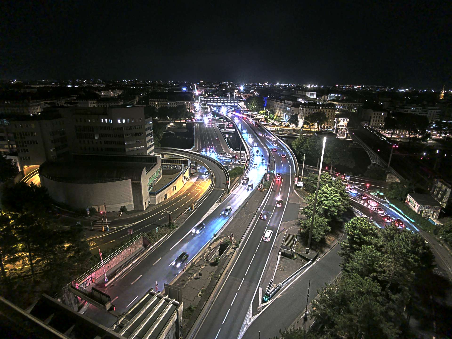Caméra autoroute à Lyon Perrache à l'entrée Sud du Tunnel sous Fourvière, en direction de Marseille