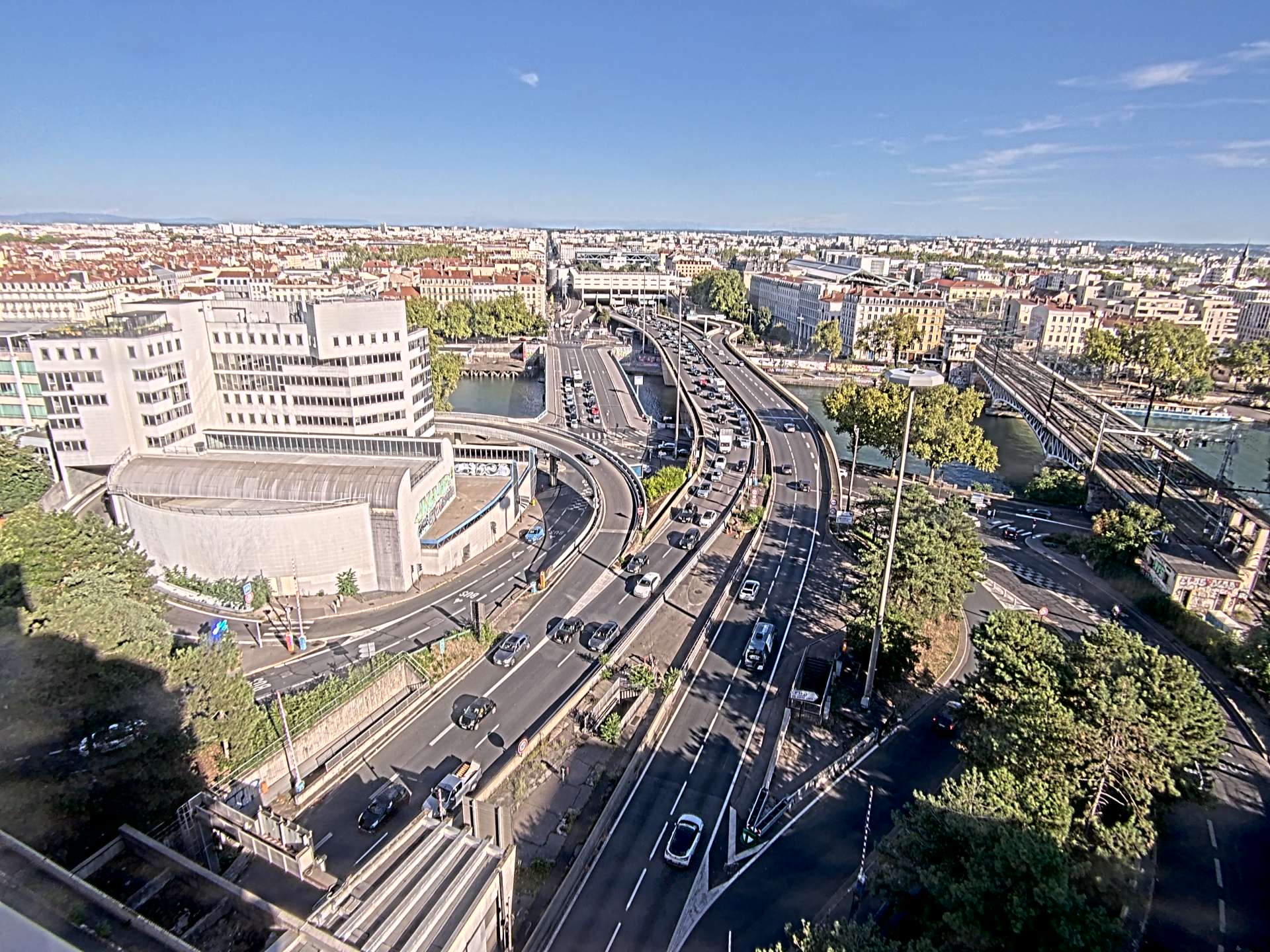 Caméra autoroute à Lyon Perrache à l'entrée Sud du Tunnel sous Fourvière, en direction de Marseille