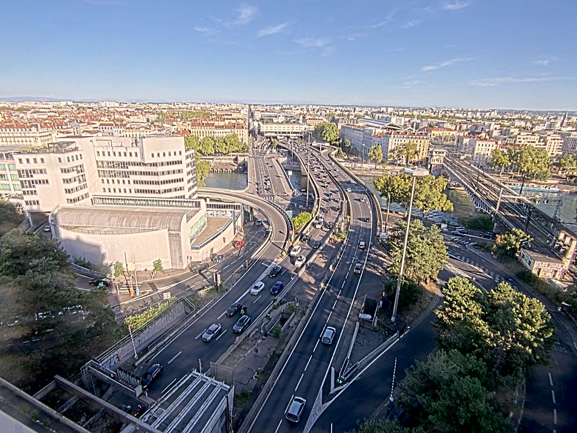 Caméra autoroute à Lyon Perrache à l'entrée Sud du Tunnel sous Fourvière, en direction de Marseille