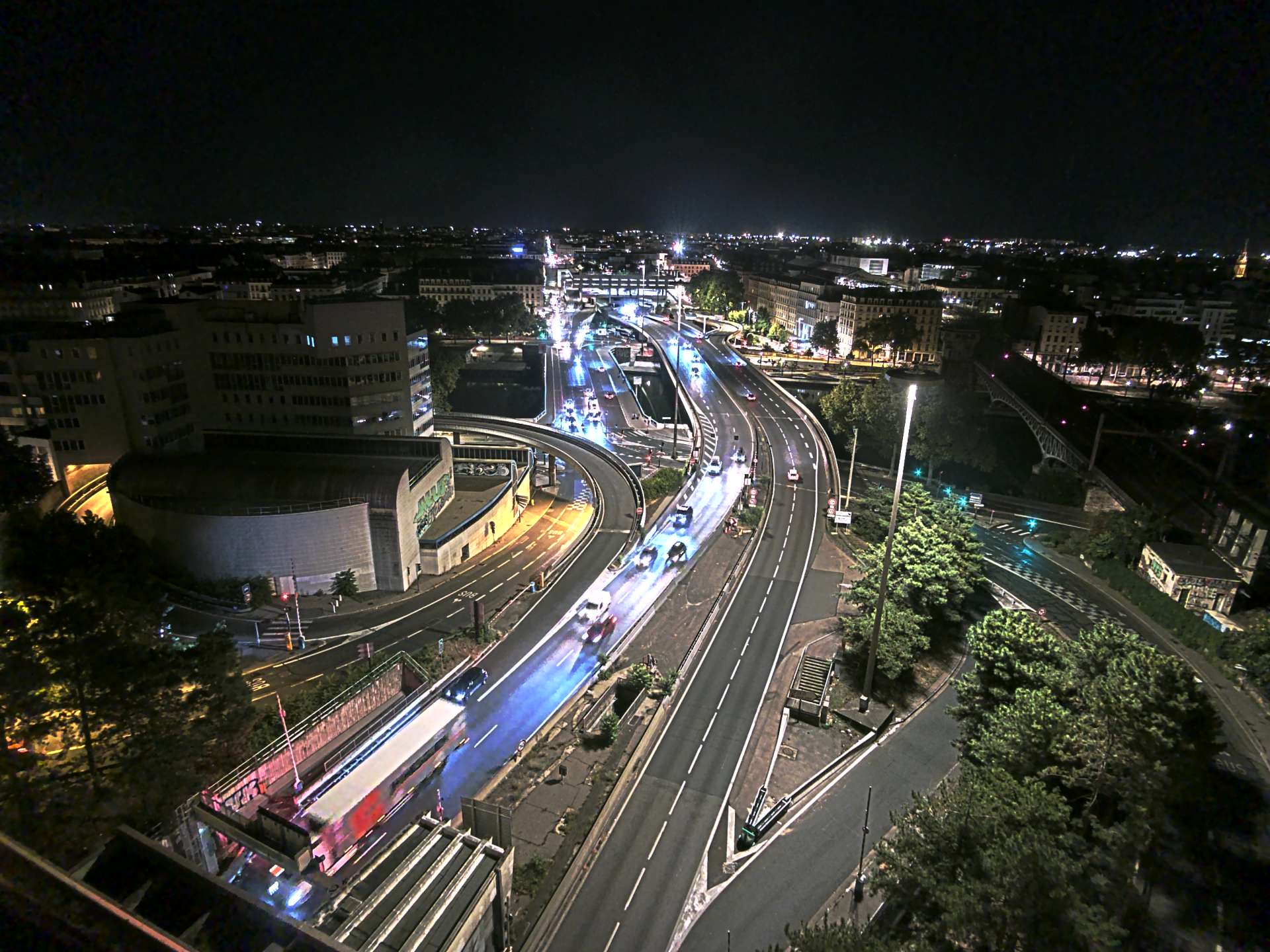 Caméra autoroute à Lyon Perrache à l'entrée Sud du Tunnel sous Fourvière, en direction de Marseille