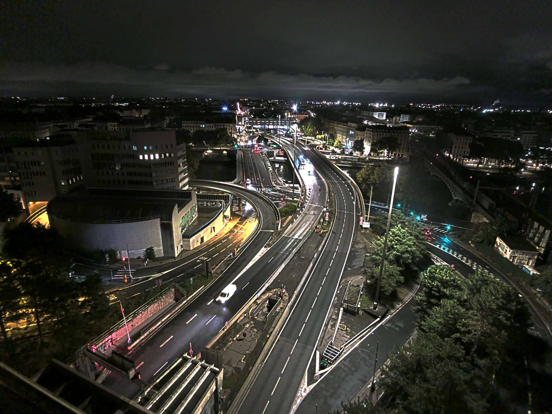 Caméra autoroute à Lyon Perrache à l'entrée Sud du Tunnel sous Fourvière, en direction de Marseille