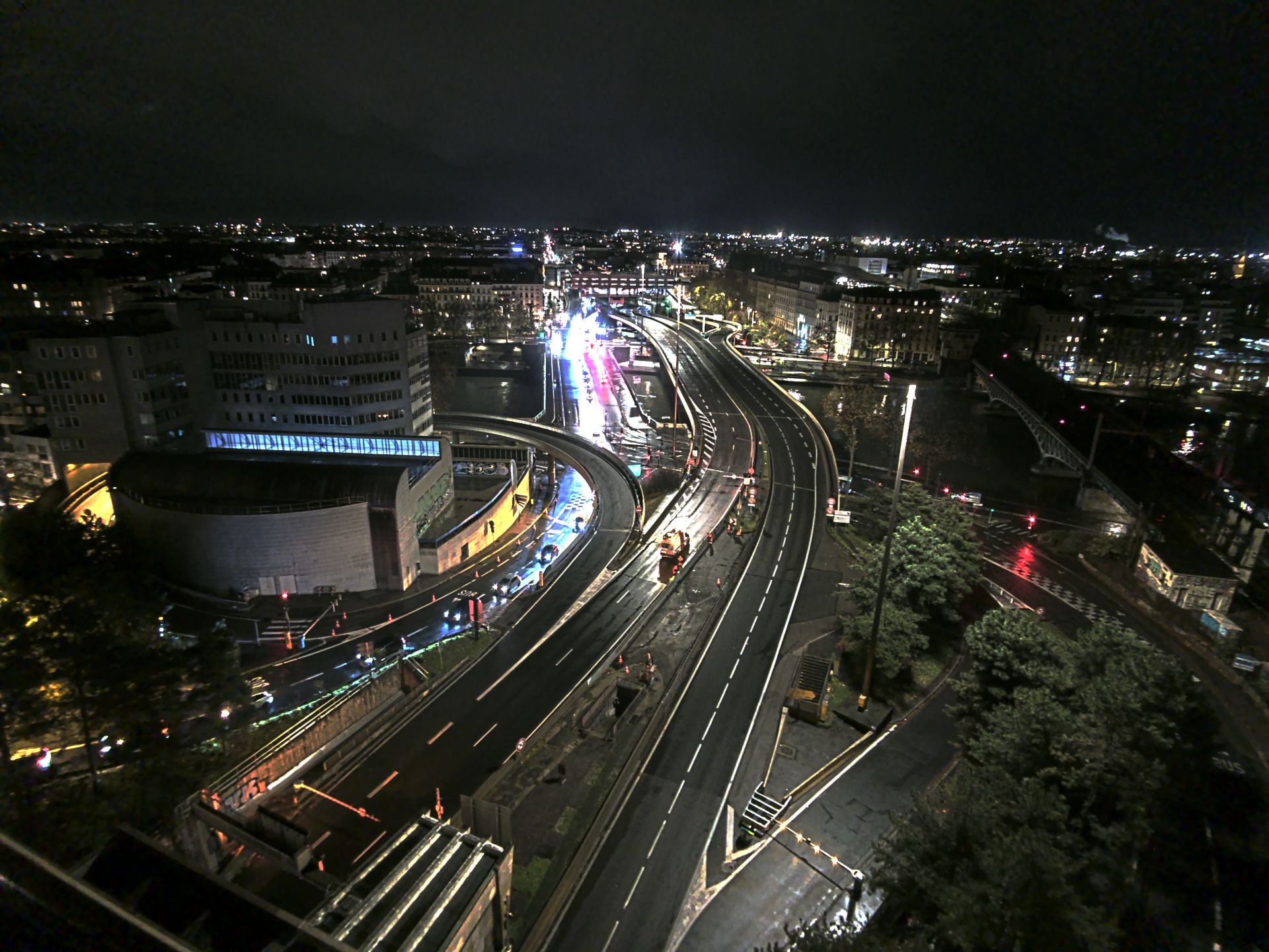 Caméra autoroute à Lyon Perrache à l'entrée Sud du Tunnel sous Fourvière, en direction de Marseille