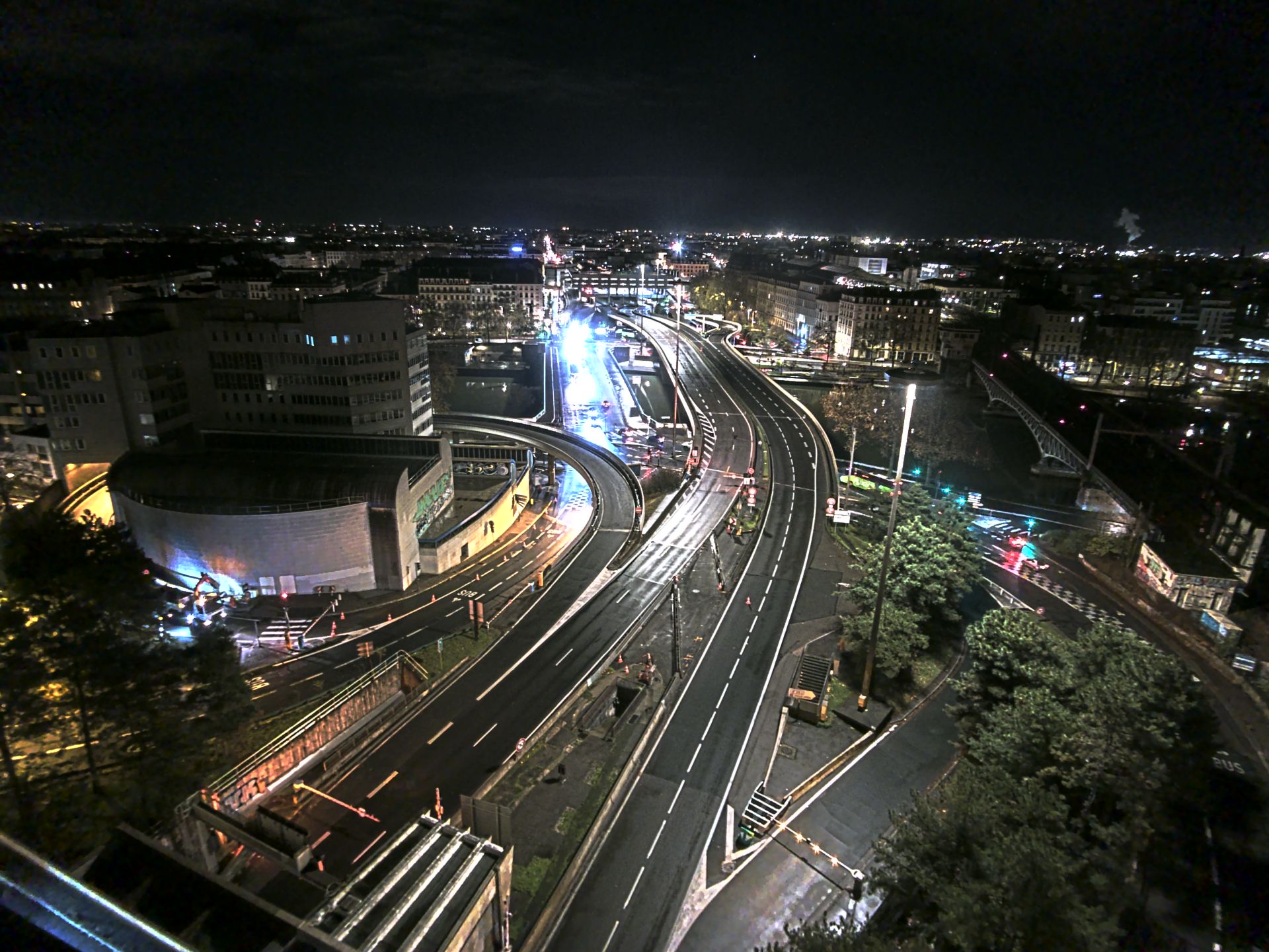 Caméra autoroute à Lyon Perrache à l'entrée Sud du Tunnel sous Fourvière, en direction de Marseille
