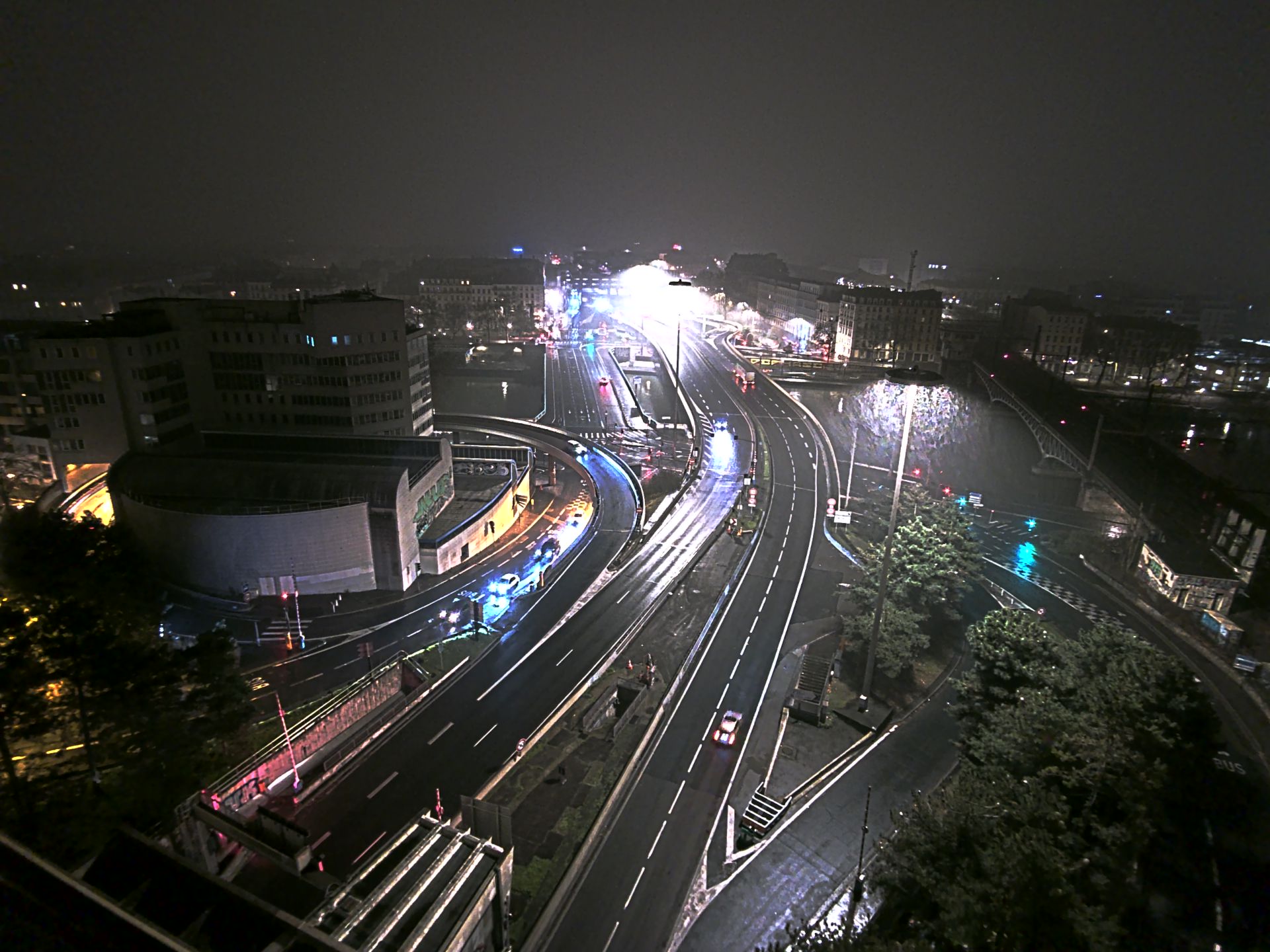 Caméra autoroute à Lyon Perrache à l'entrée Sud du Tunnel sous Fourvière, en direction de Marseille