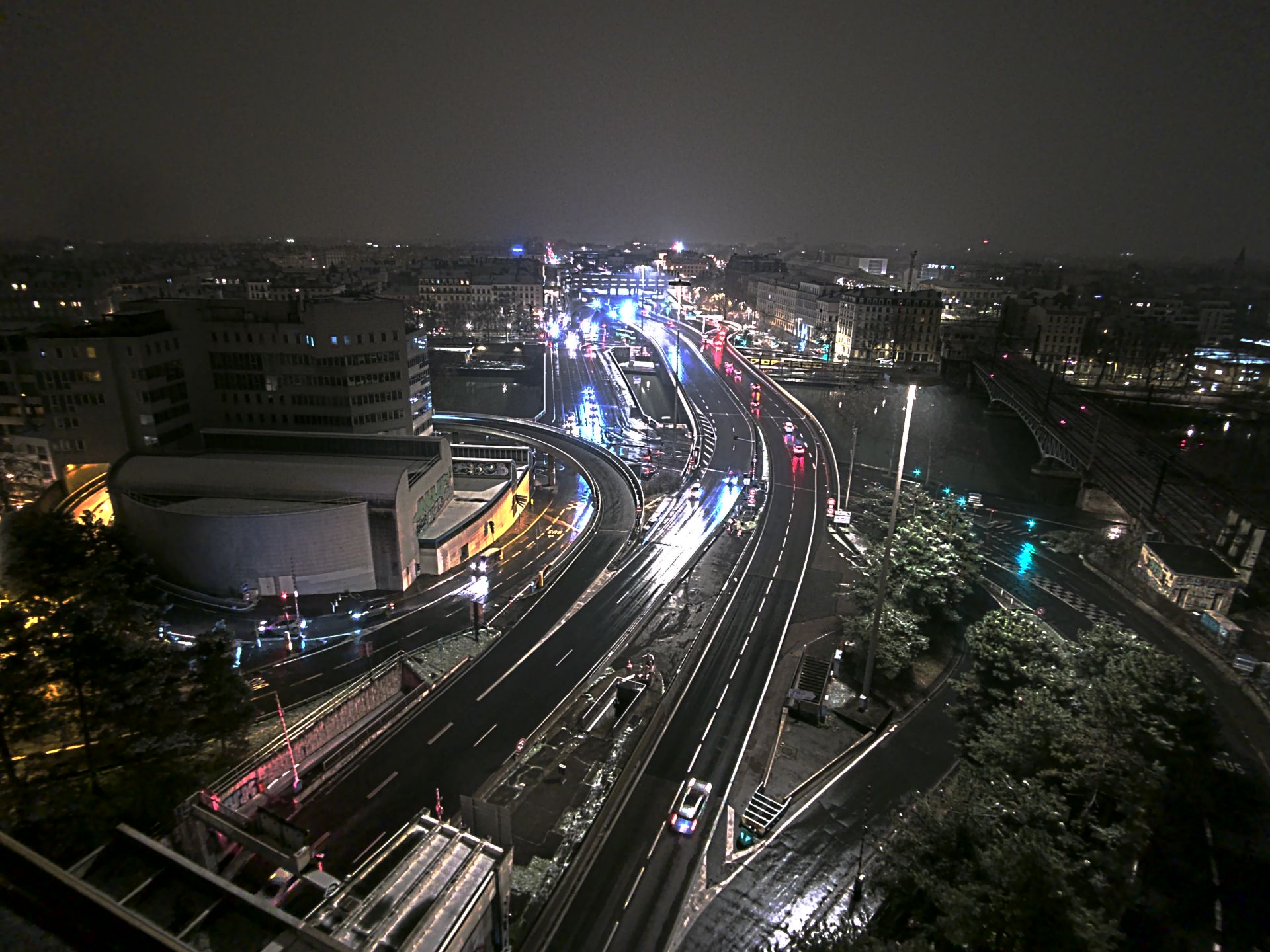 Caméra autoroute à Lyon Perrache à l'entrée Sud du Tunnel sous Fourvière, en direction de Marseille