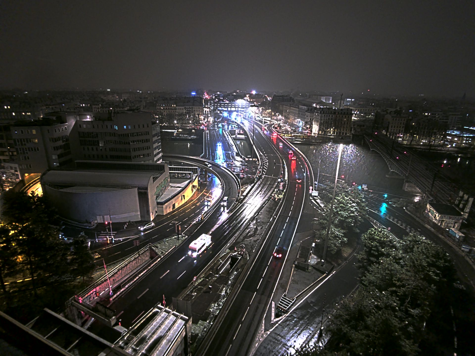Caméra autoroute à Lyon Perrache à l'entrée Sud du Tunnel sous Fourvière, en direction de Marseille