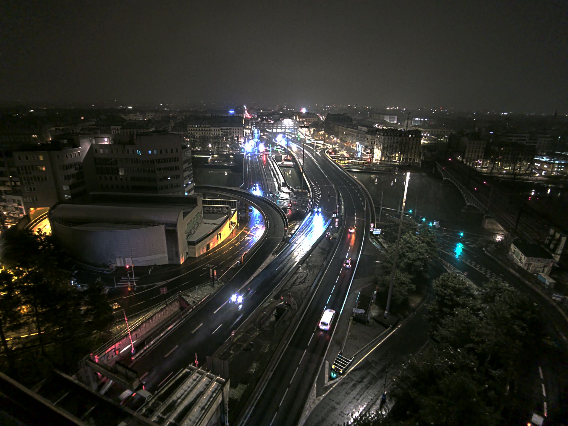 Caméra autoroute à Lyon Perrache à l'entrée Sud du Tunnel sous Fourvière, en direction de Marseille