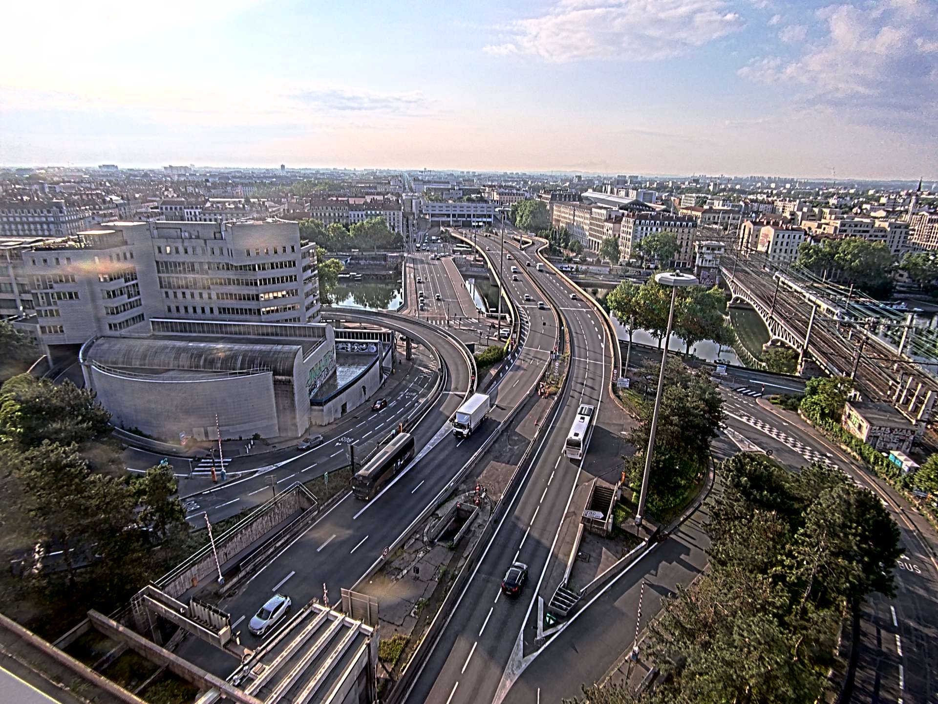 Caméra autoroute à Lyon Perrache à l'entrée Sud du Tunnel sous Fourvière, en direction de Marseille