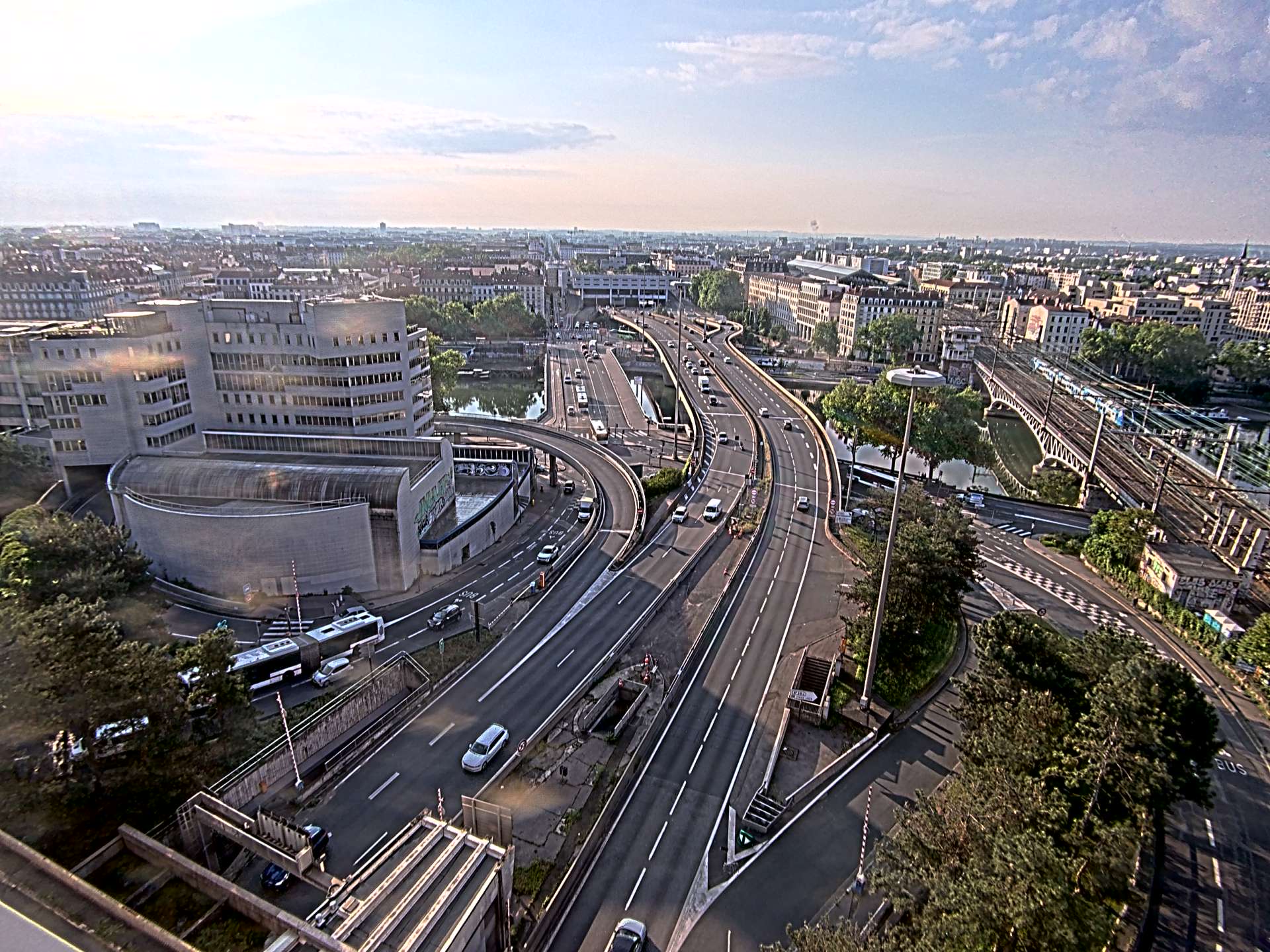 Caméra autoroute à Lyon Perrache à l'entrée Sud du Tunnel sous Fourvière, en direction de Marseille