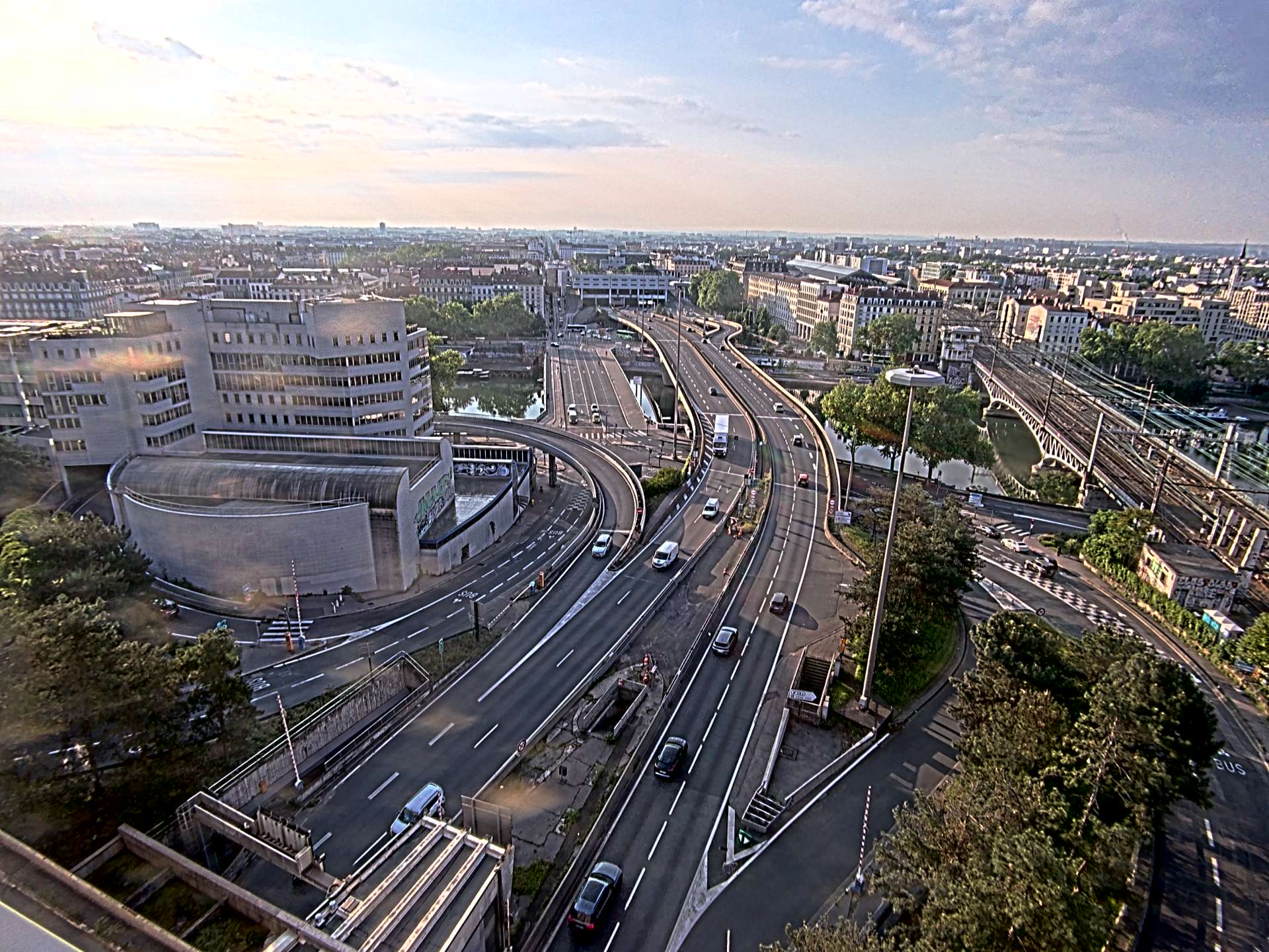 Caméra autoroute à Lyon Perrache à l'entrée Sud du Tunnel sous Fourvière, en direction de Marseille