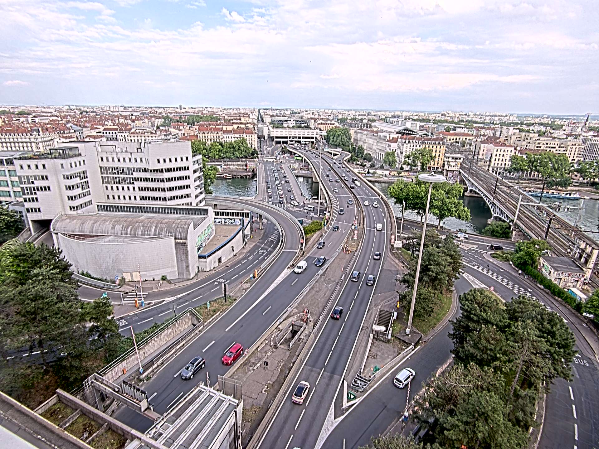 Caméra autoroute à Lyon Perrache à l'entrée Sud du Tunnel sous Fourvière, en direction de Marseille