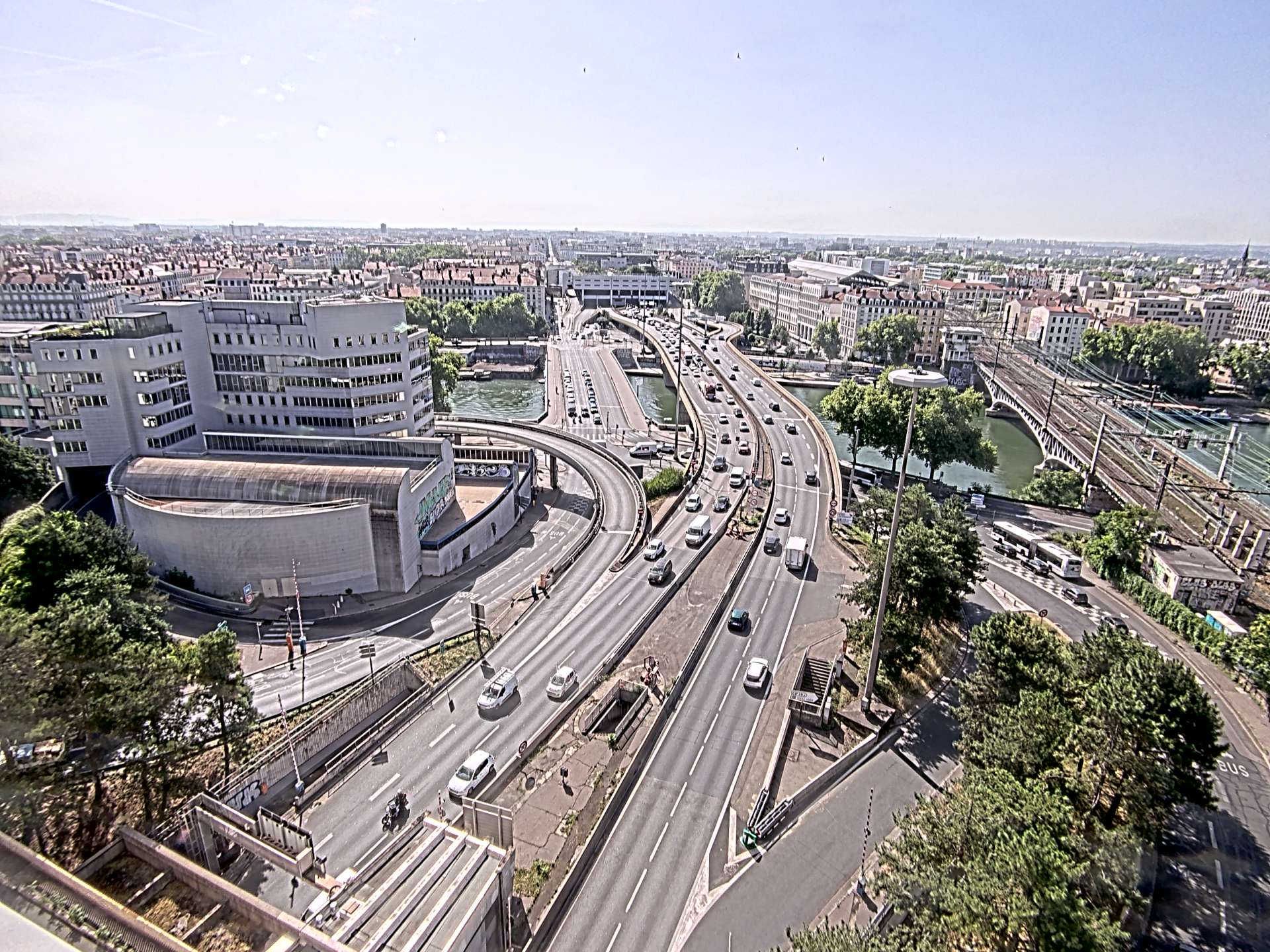 Caméra autoroute à Lyon Perrache à l'entrée Sud du Tunnel sous Fourvière, en direction de Marseille