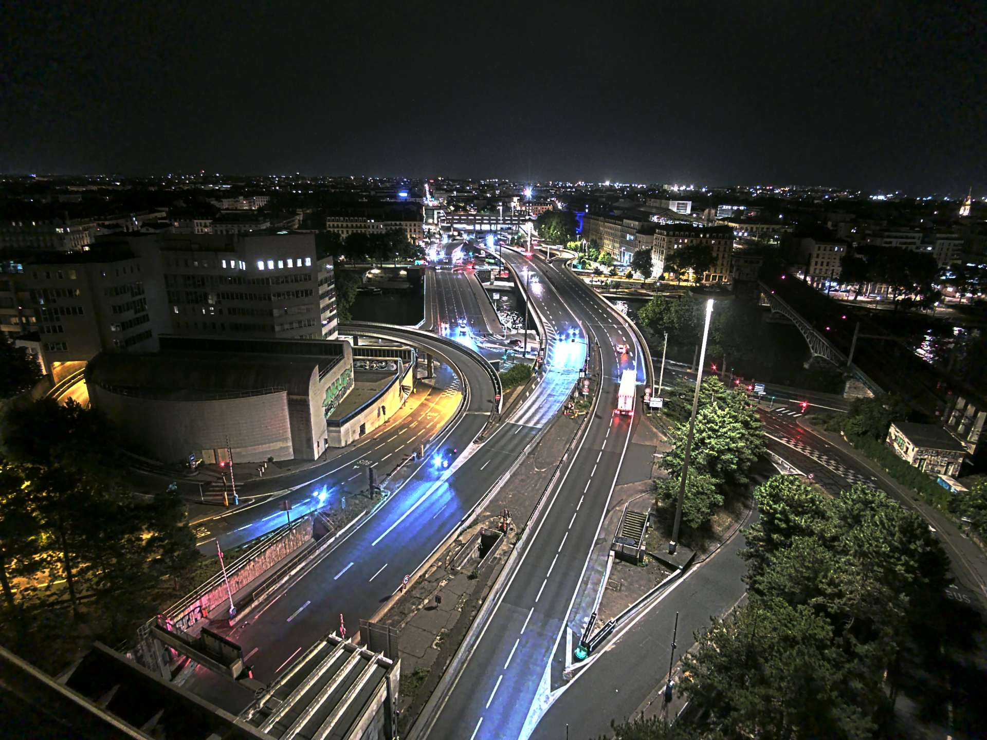Caméra autoroute à Lyon Perrache à l'entrée Sud du Tunnel sous Fourvière, en direction de Marseille